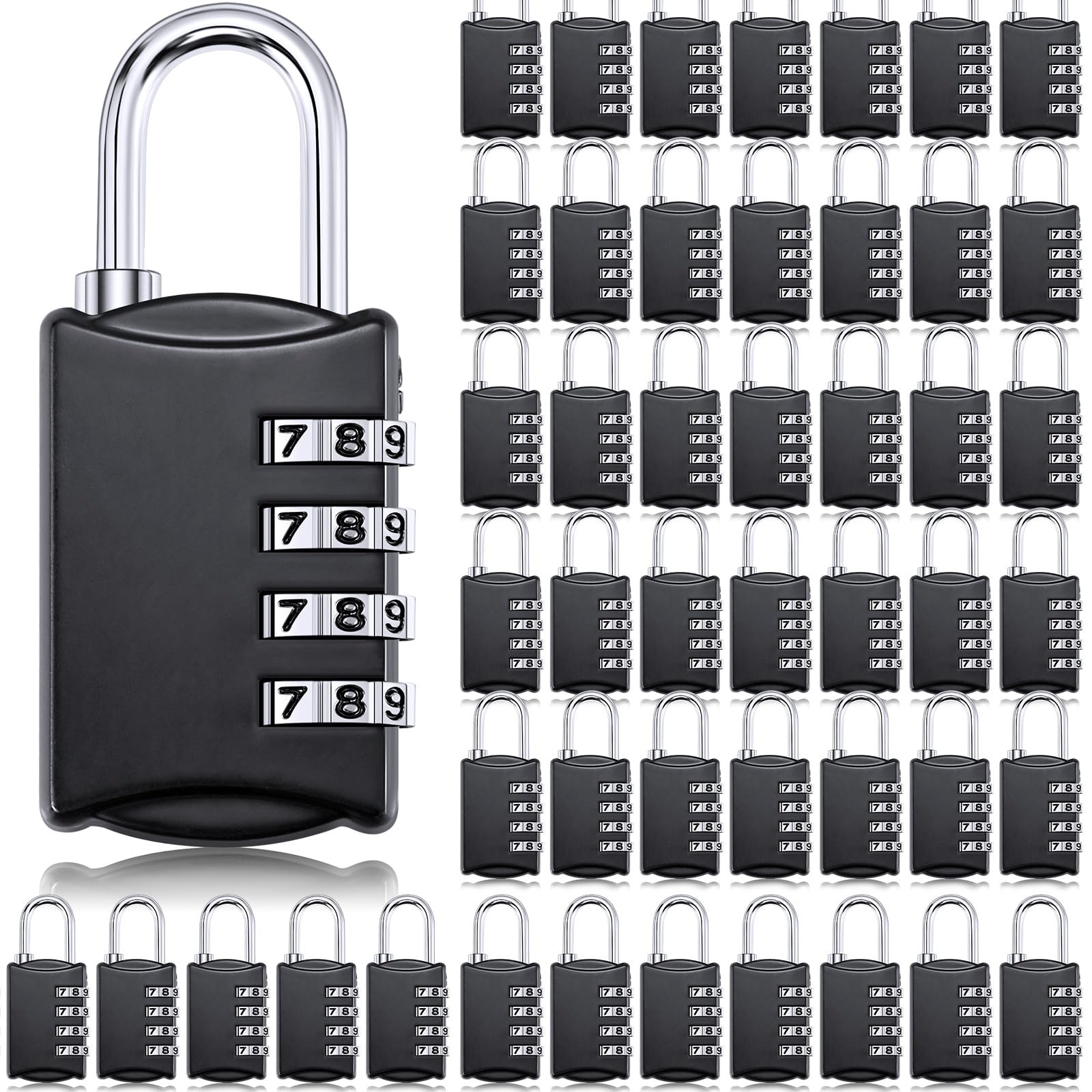 DYRCJ  50 Pcs 4 Digit Combination Locks Small Combo Padlocks for Luggage Travel Toolbox Gym Door Locker Suitcases Employee Storage