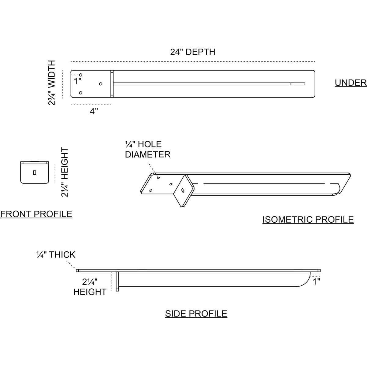 Ekena Millwork BKTM03X24X02HEHCO Mending-Plates-Brackets-Braces - View #2