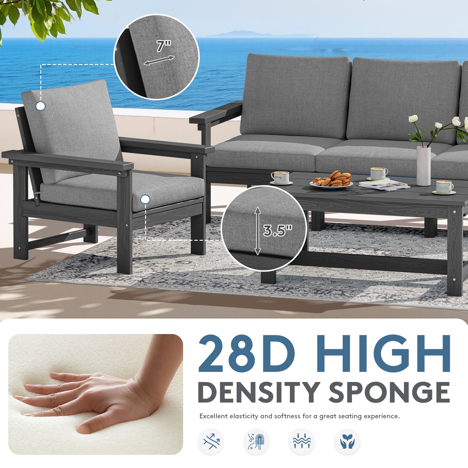 VOUA ZHSF03-BJ-GY Patio-Conversation-Sets - View #6