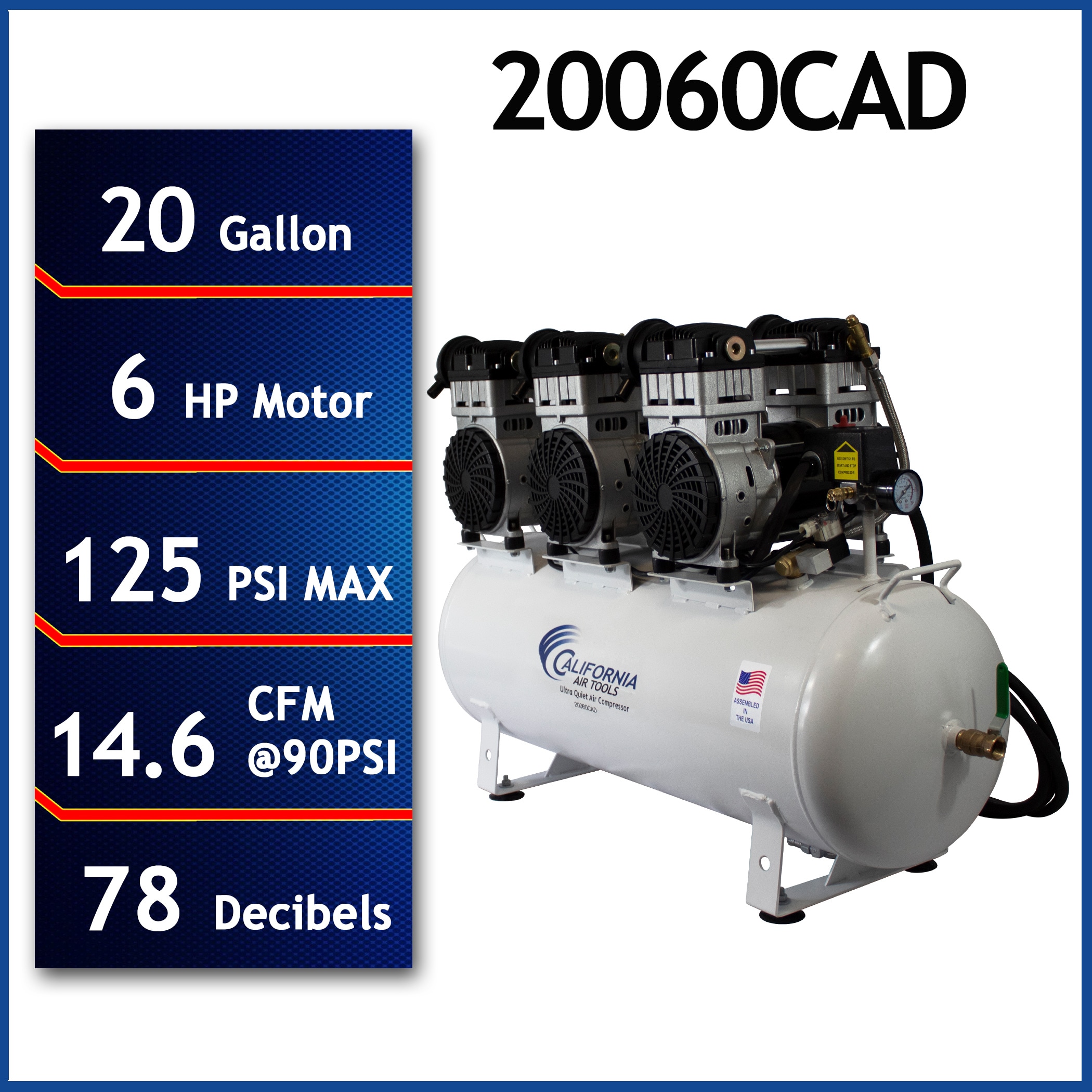 California Air Tools 20-Gallons 125 Psi Hot Dog Quiet Air Compressor in the Air  Compressors department at