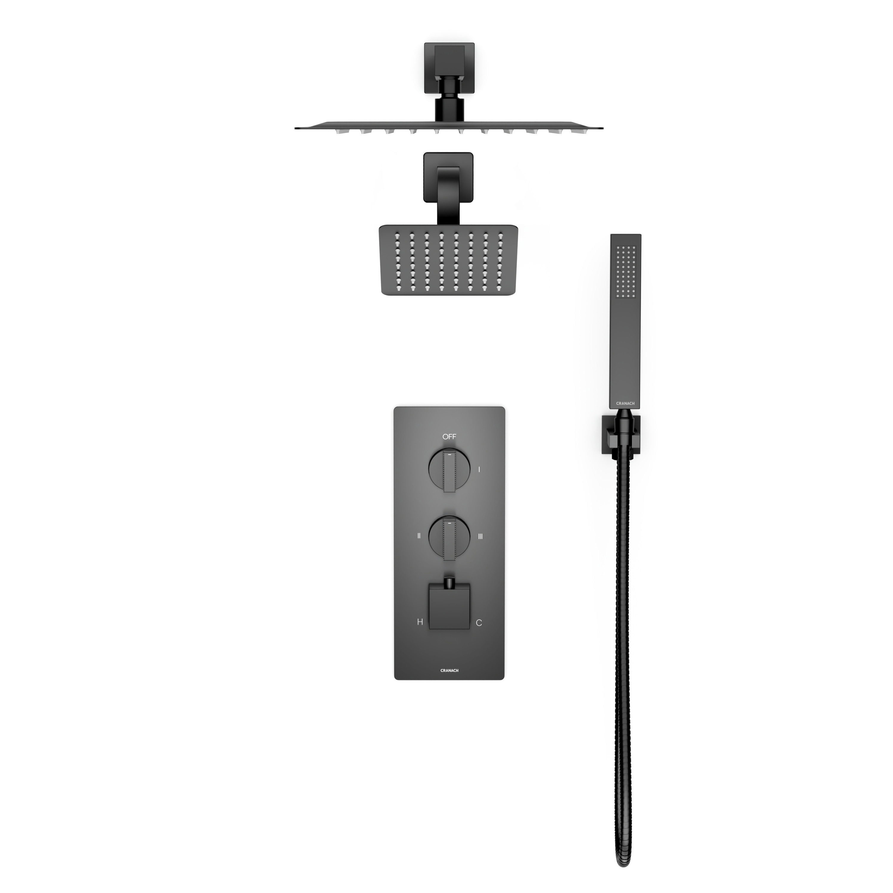 CRANACH C04.RU03.MB Showerhead-Bar-Panels - View #2