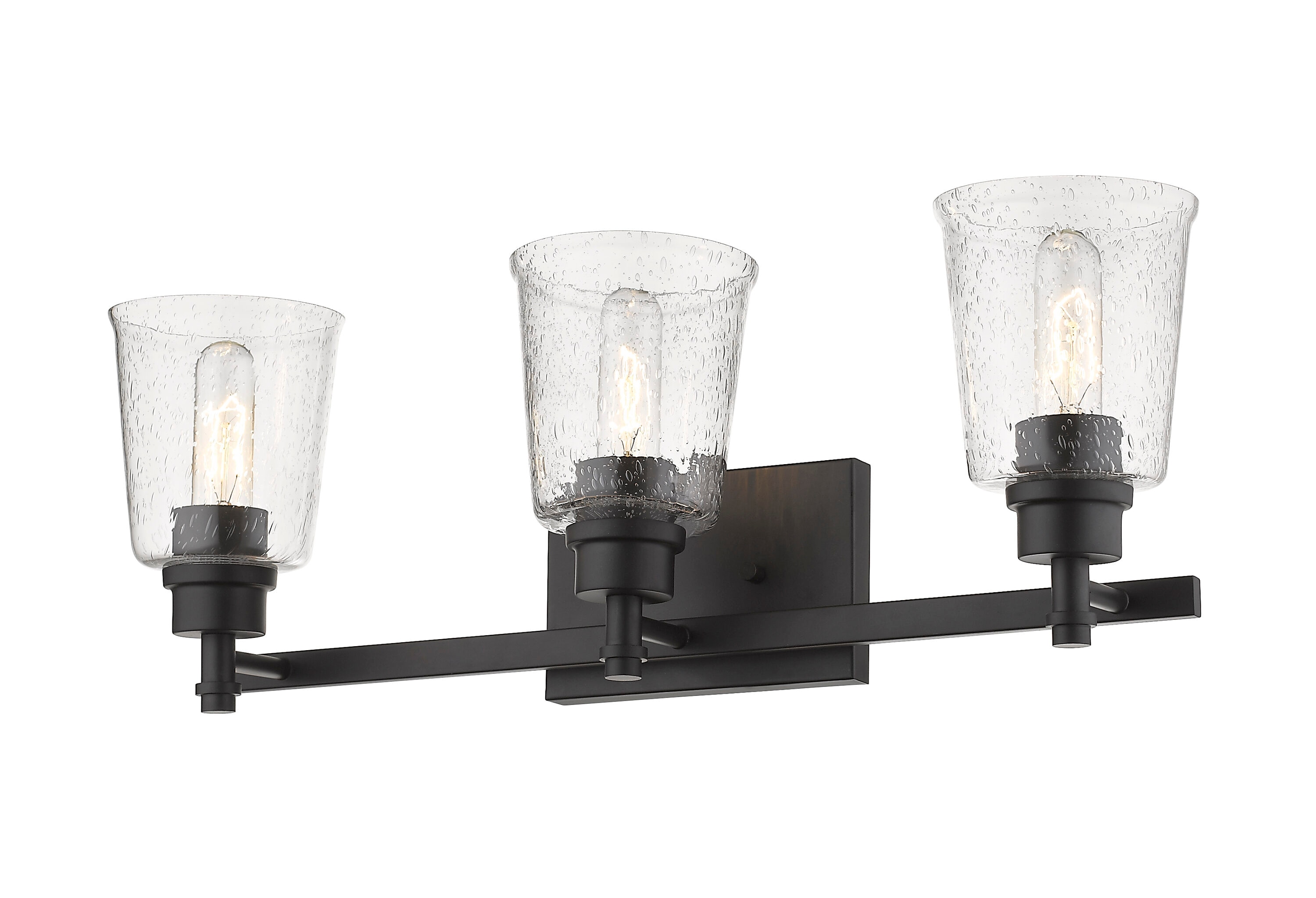 Z-Lite Bohin 24-in 3-Light Matte Black Modern/Contemporary Vanity Light ...