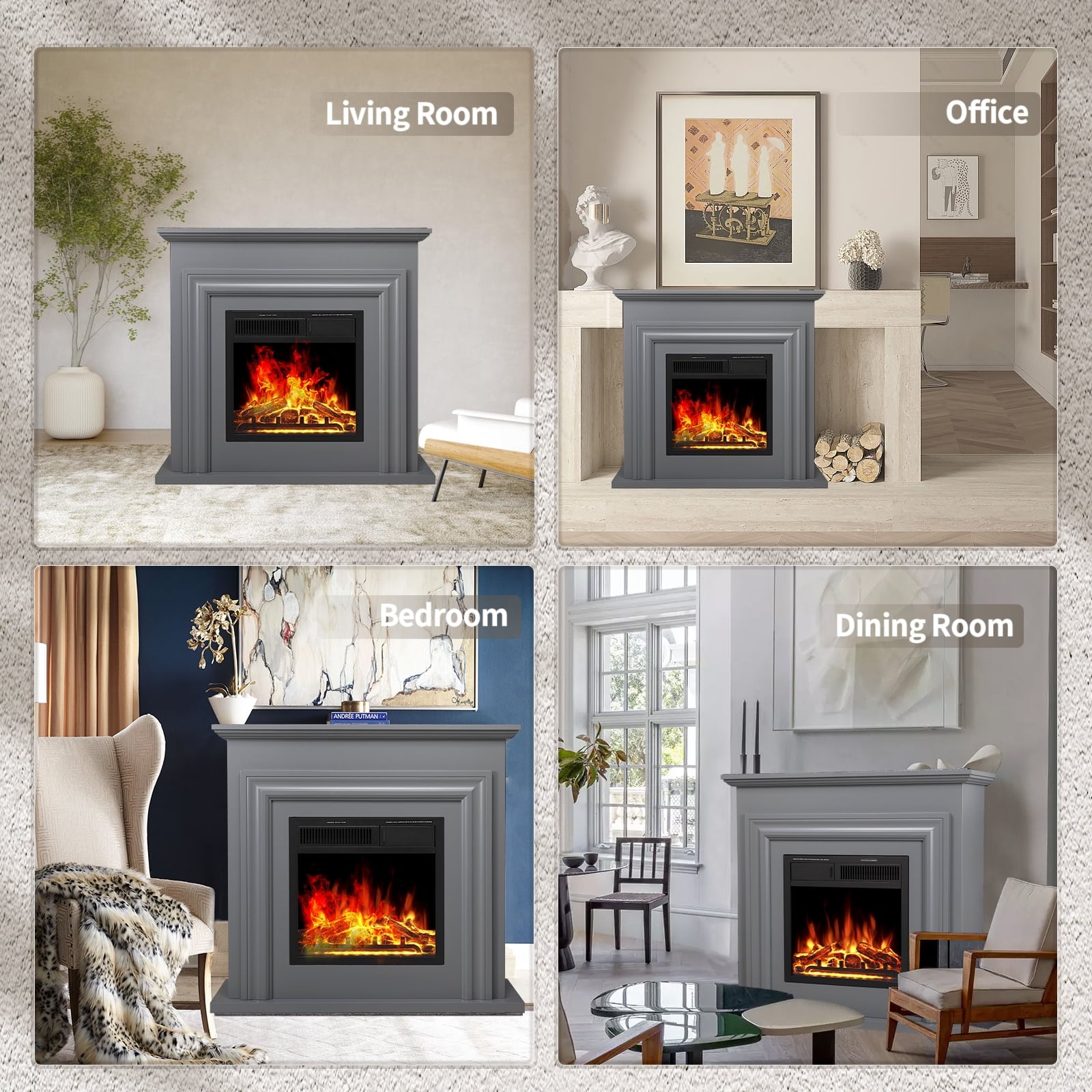 COWSAR M2303-LIGHTOAK Electric-Fireplaces - View #7