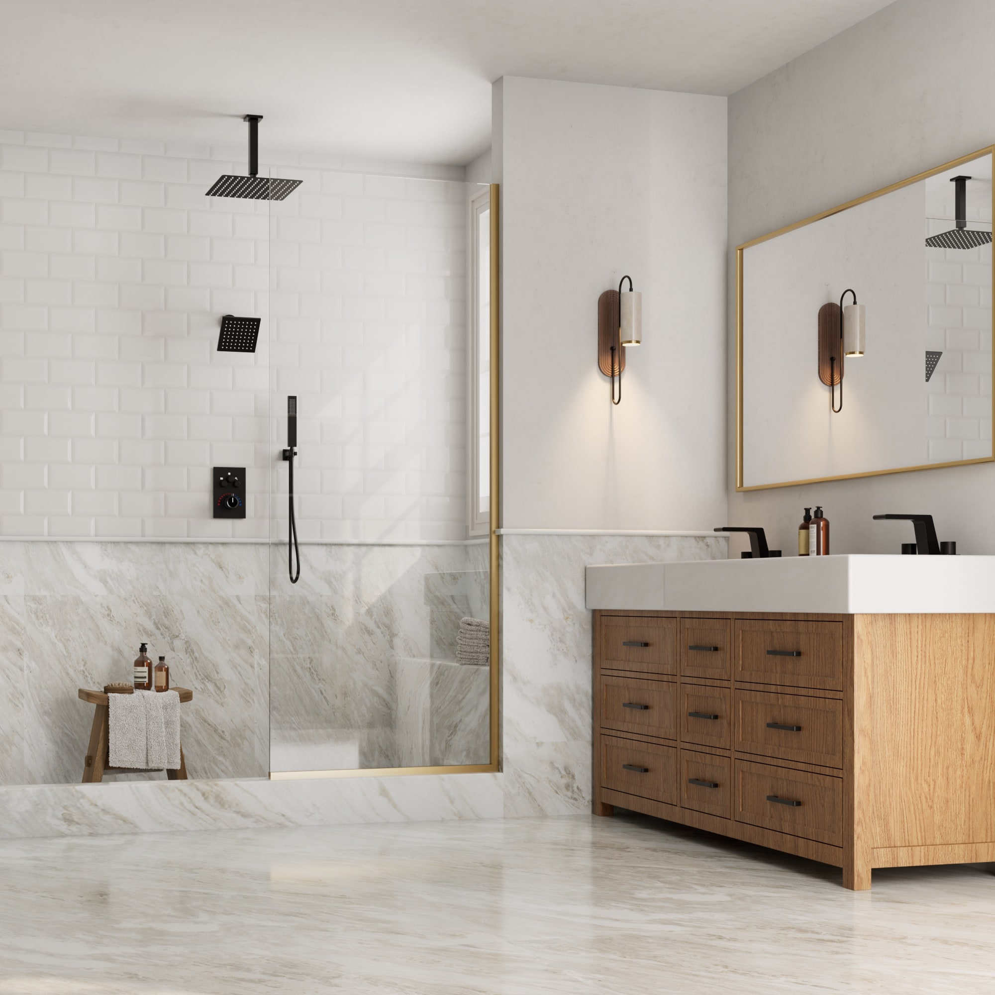 GRANDJOY SFS-1067-BK12 Showerhead-Bar-Panels - View #10