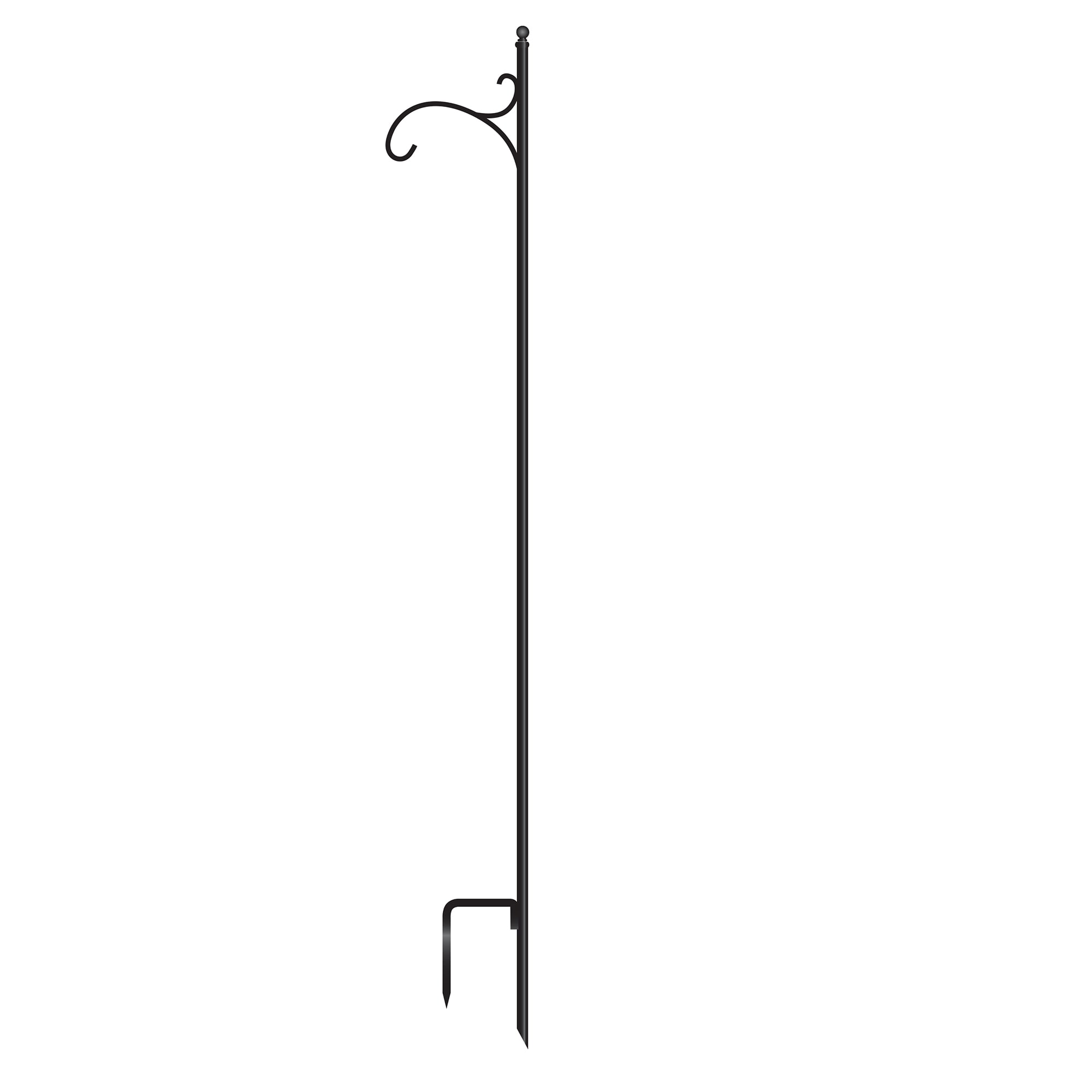 LumaBase 95801 Shepherd's Hook 10-Inches W x 68-Inches H Black Steel Traditional Garden Trellis