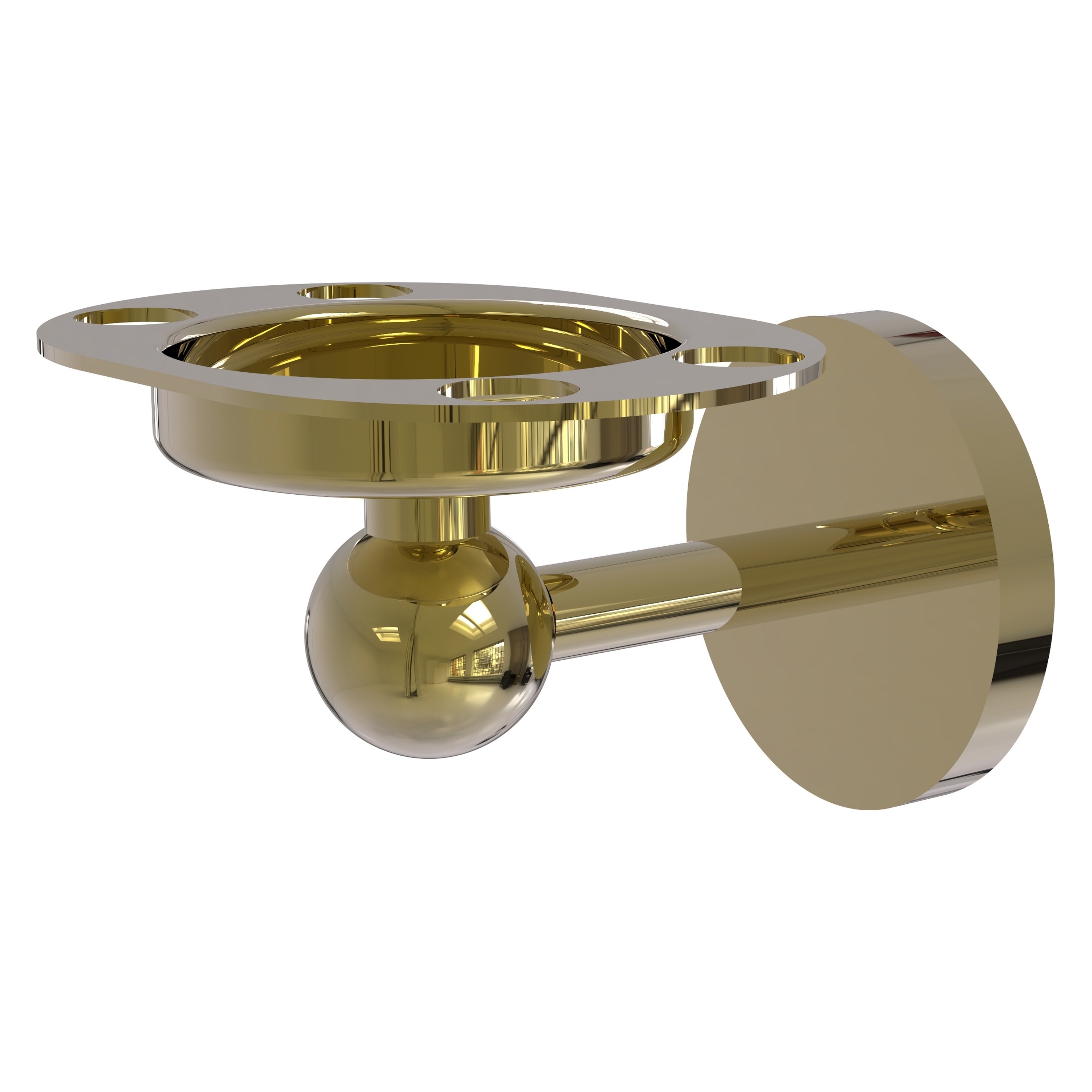 Allied Brass Clearview 4.3 x 3.4 Satin Brass Solid Brass Tumbler and  Toothbrush Holder With Twisted Accents