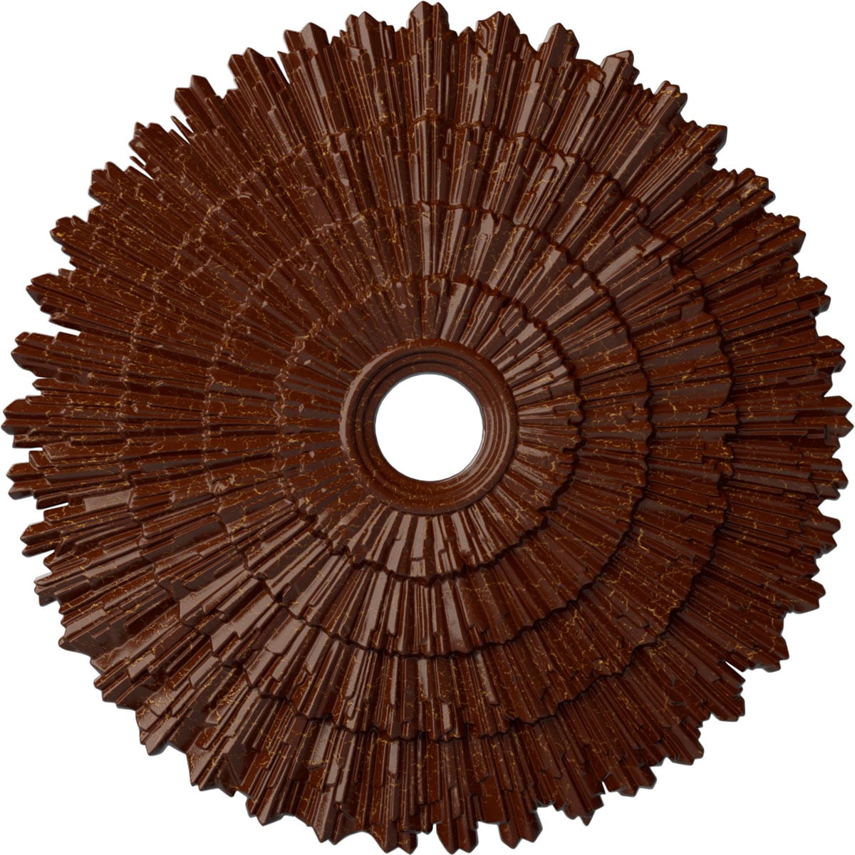 Ekena Millwork CM24ENBMC Eryn 24.75-in W x 24.75-in L Painted Burnished Mahogany Crackle Polyurethane Whole Ceiling Medallion