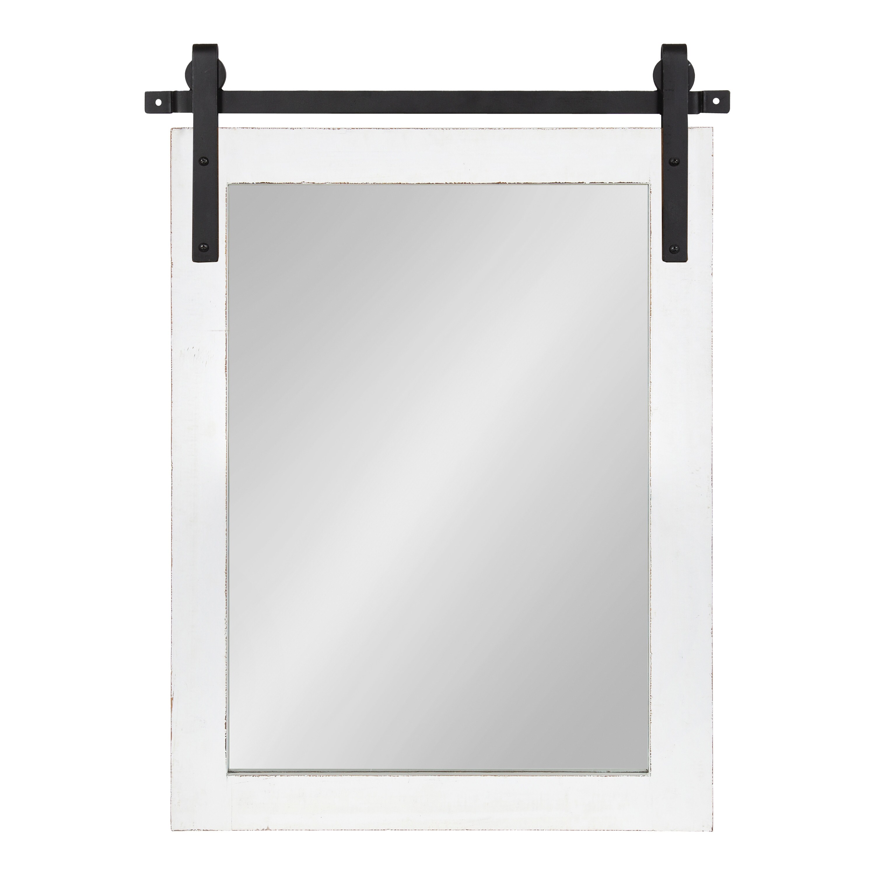 Kate and Laurel Cates 19.5-in W x 26.75-in H White Framed Wall Mirror ...