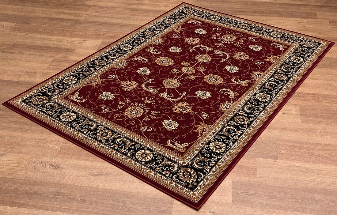 HomeRoots 3 X 8 (ft) Olefin Red Black Indoor Medallion Runner Rug in ...