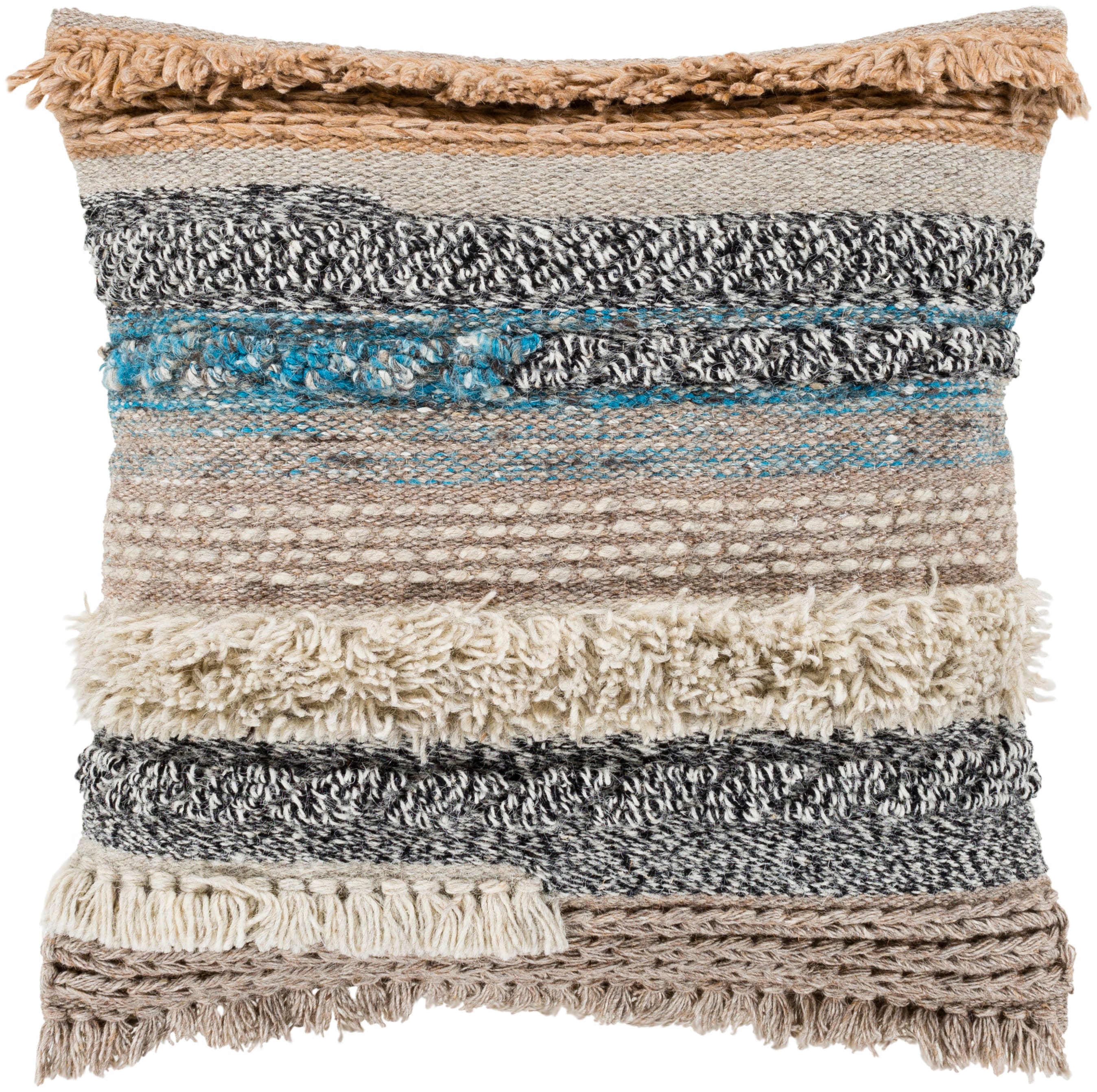 Surya GZA001-1818D Gaza 18-in x 18-in Taupe Indoor Decorative Pillow