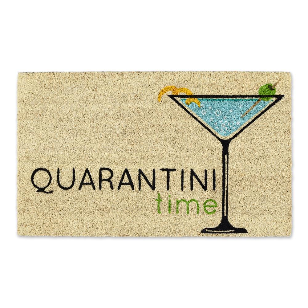 DII CAMZ12661 2-ft x 3-ft Quarantini Time Coir Rectangular Indoor or outdoor Door mat
