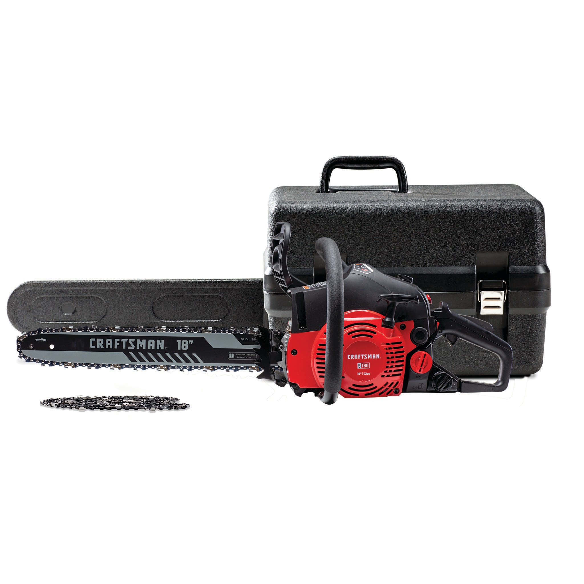 S180 18-in 42-cc 2-Cycle Gas Chainsaw in Red | - CRAFTSMAN 41CY4218793