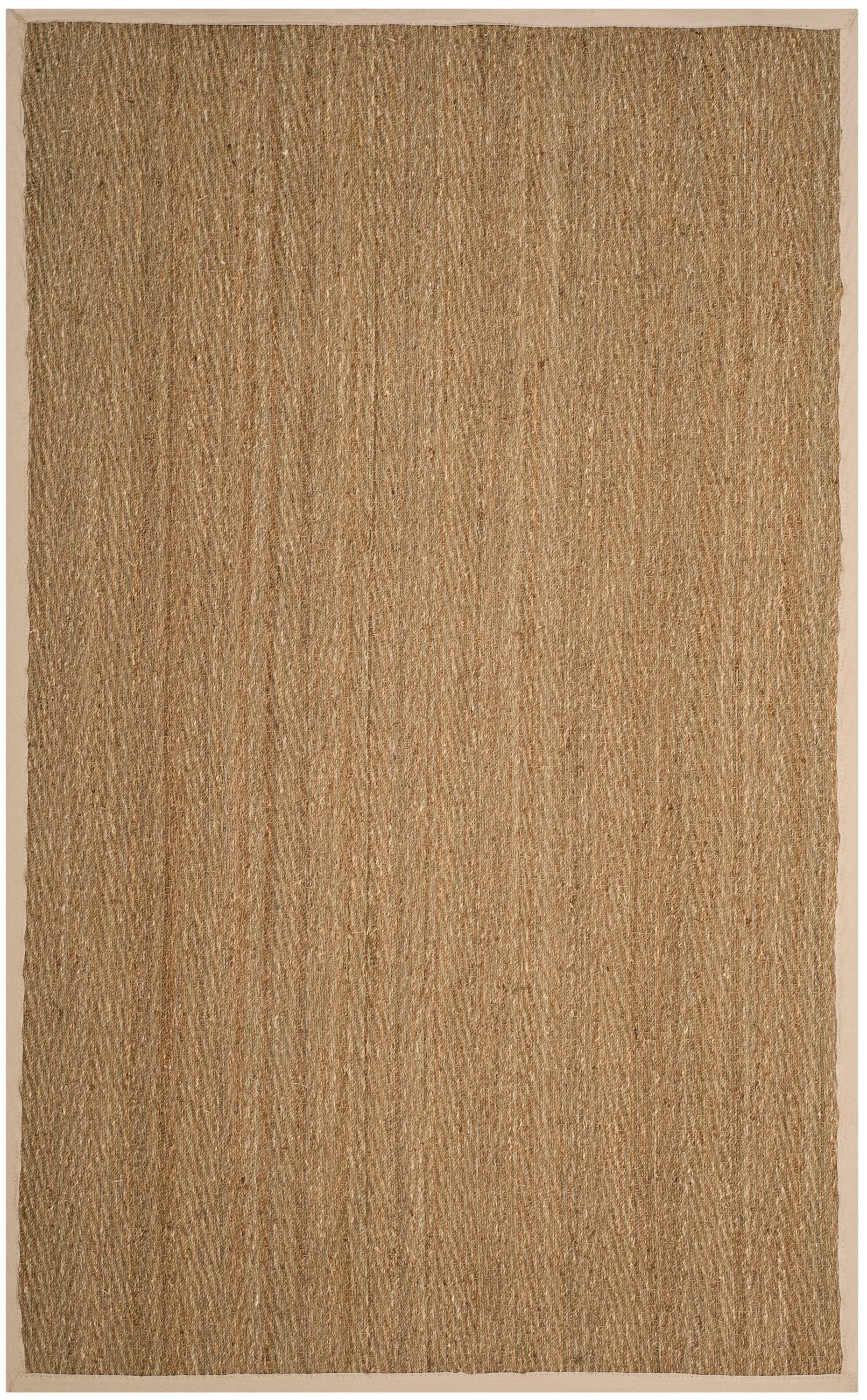 Safavieh NF115J-5 Natural Fiber Montauk 5 x 8 (ft) Loomed Seagrass Natural/Ivory Rectangular Indoor Chevron Coastal Area rug