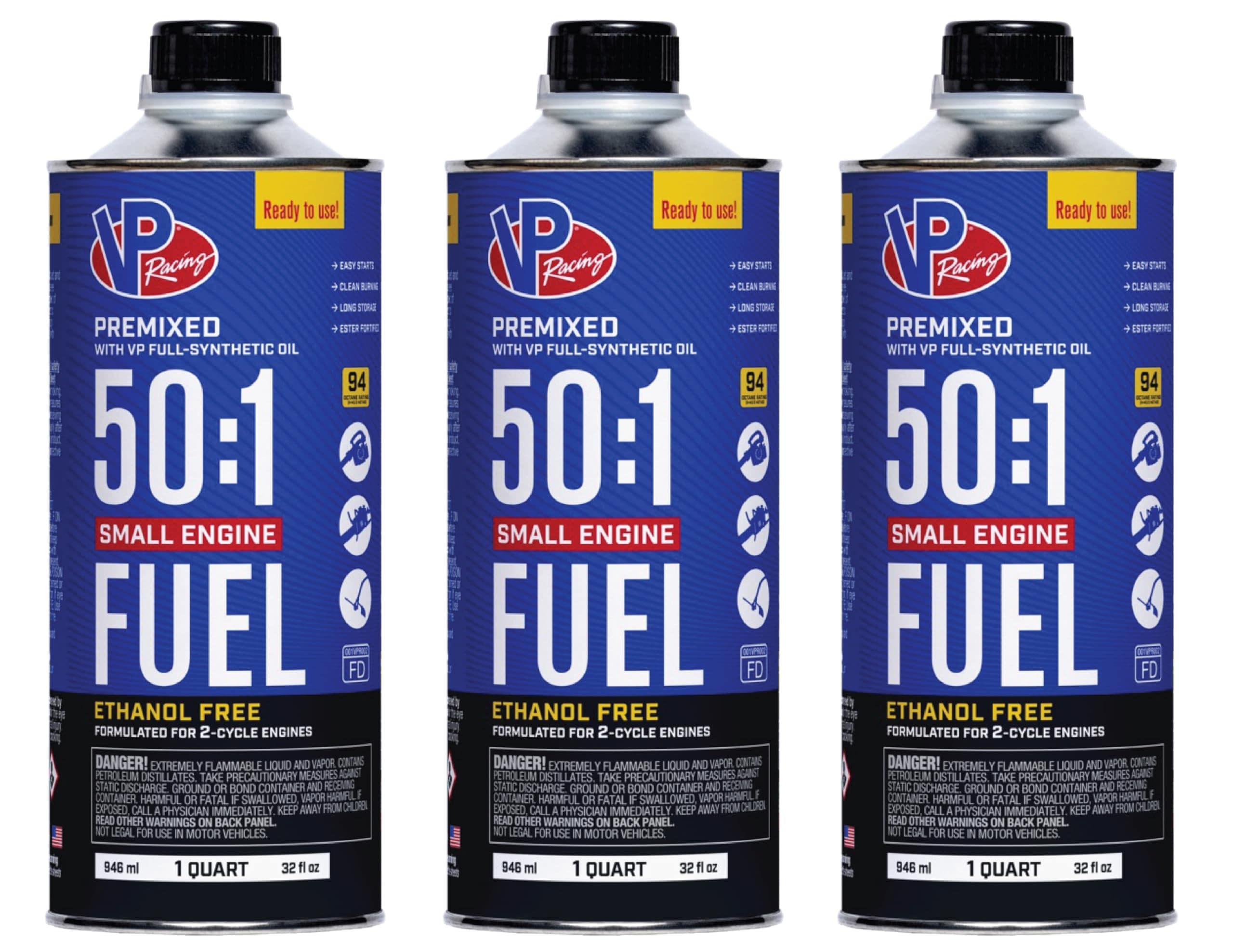  6235 SEF 50:1 Premixed 2-Cycle Small Engine Fuel Quart (3 Pack)