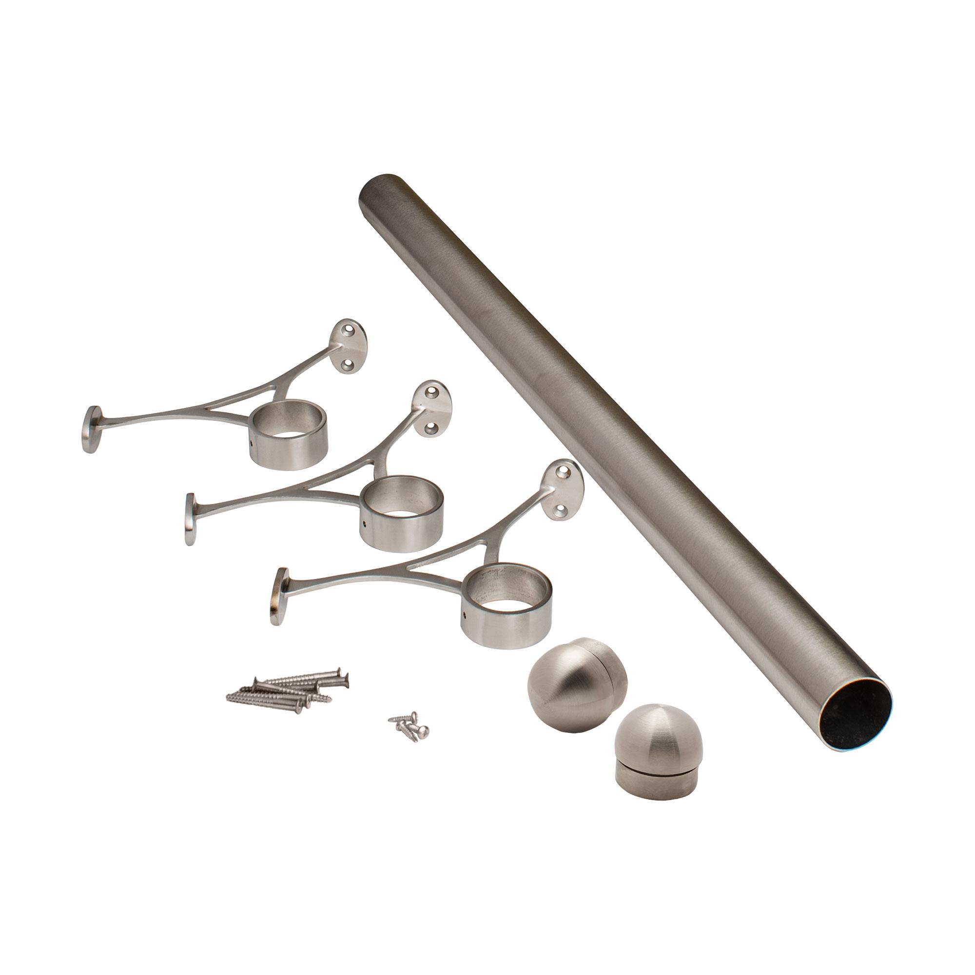 Outwater 6' Bar Foot Rail Kit - Complete Undercounter Mount Hardware and  Tubing, Brass Finish