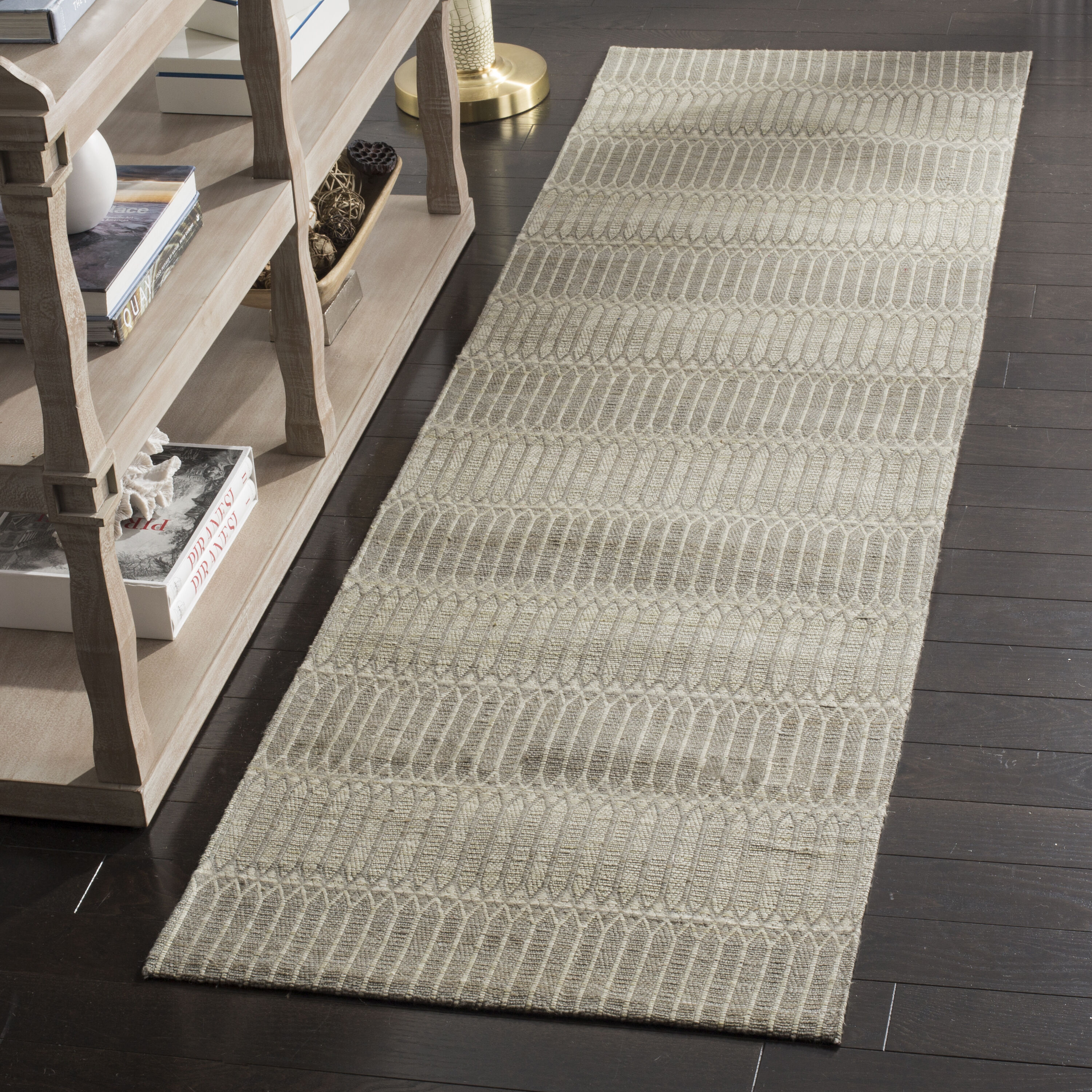 Safavieh MRB124E-28 Marbella Matejka 2 x 8 (ft) Loomed Synthetic Camel/Gray Rectangular Indoor Stripe Runner rug