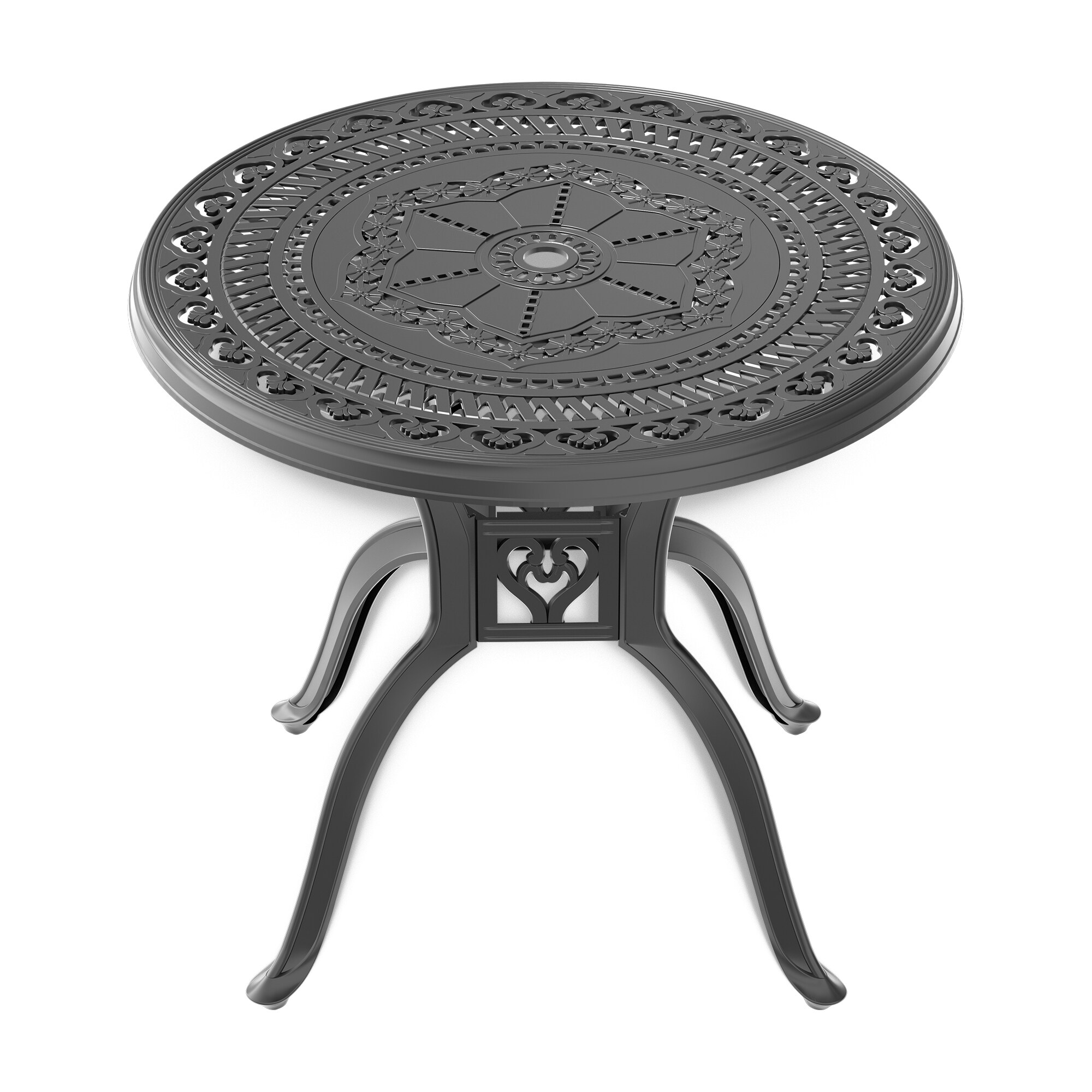 CESICIA W225-OPS-133 Patio Table Round Outdoor Dining Table 31.5-in W x 31.5-in L with Umbrella Hole