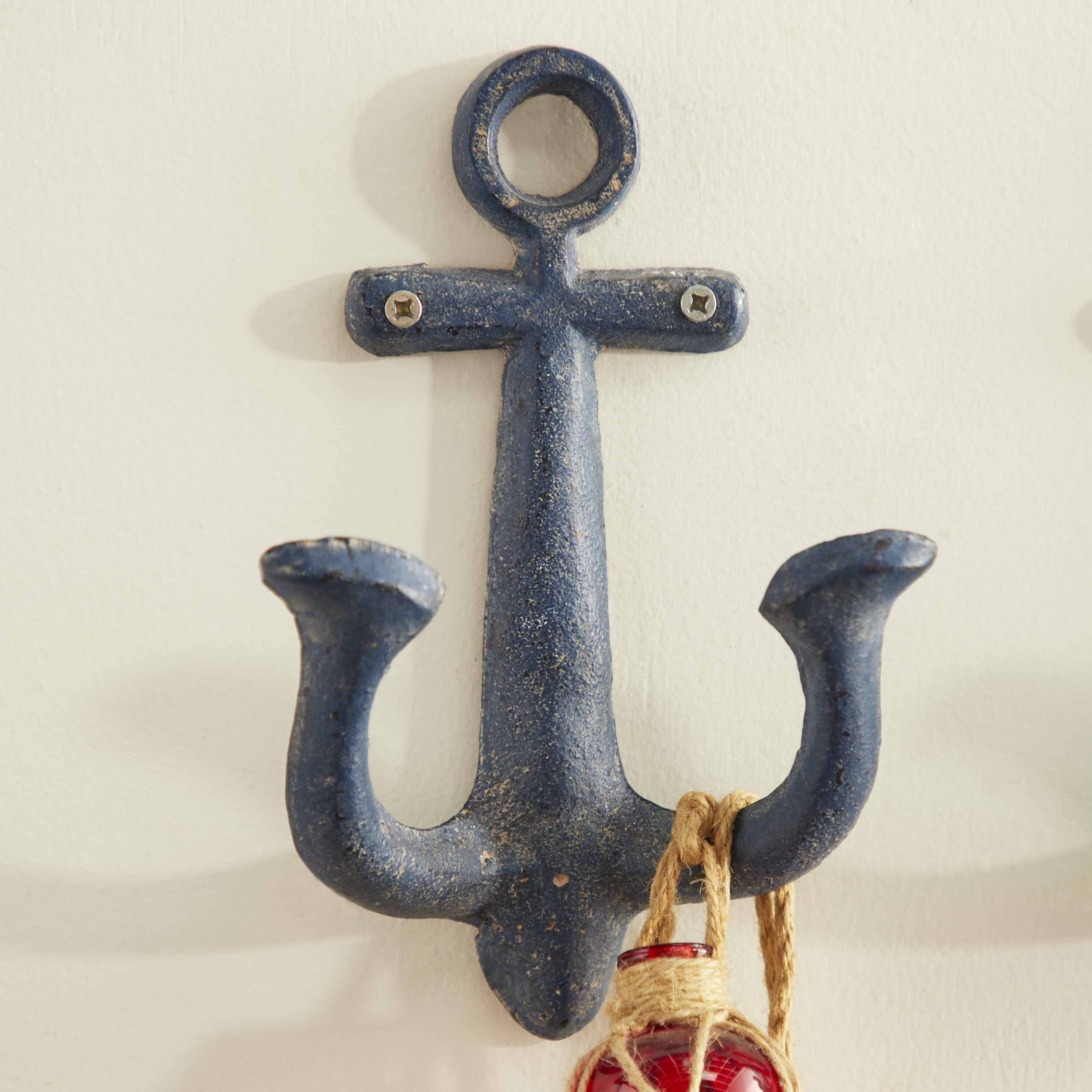 Multicolored Metal Anchor Wall Hooks Set of Four