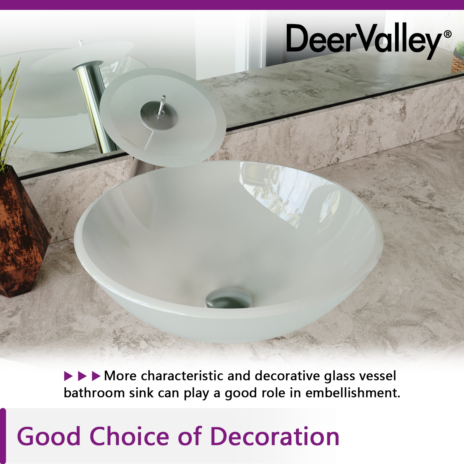 Frosted White Glass Circular Vessel Bathroom Sink
