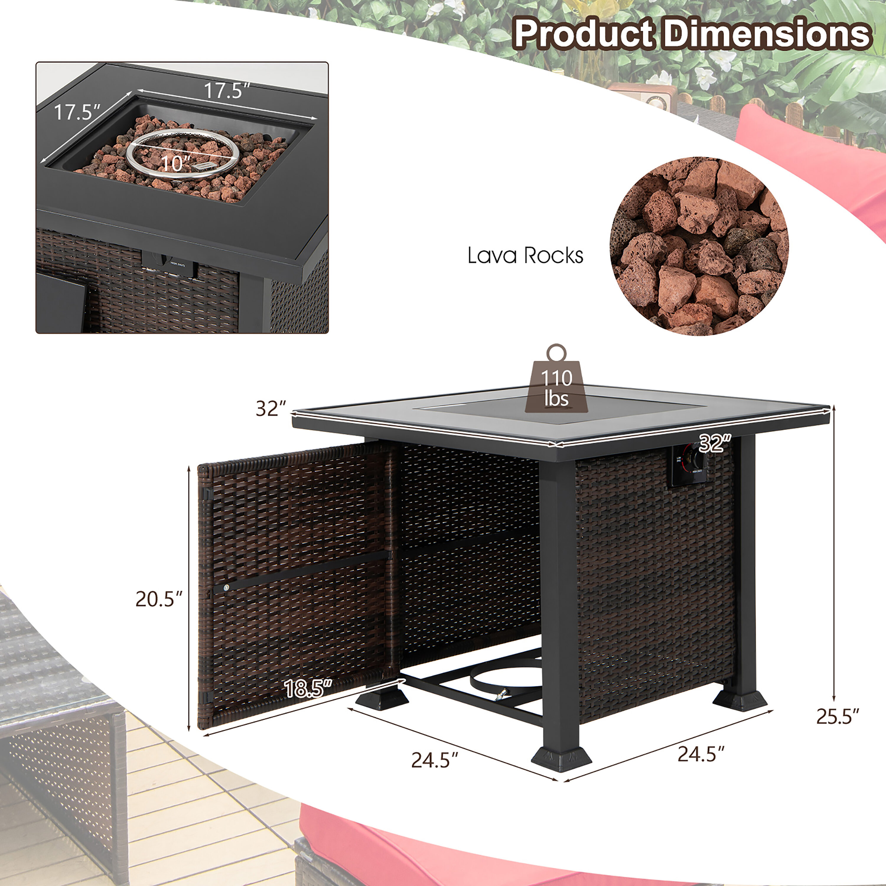 Costway NP10618CF Outdoor-Gas-Firepits - View #9