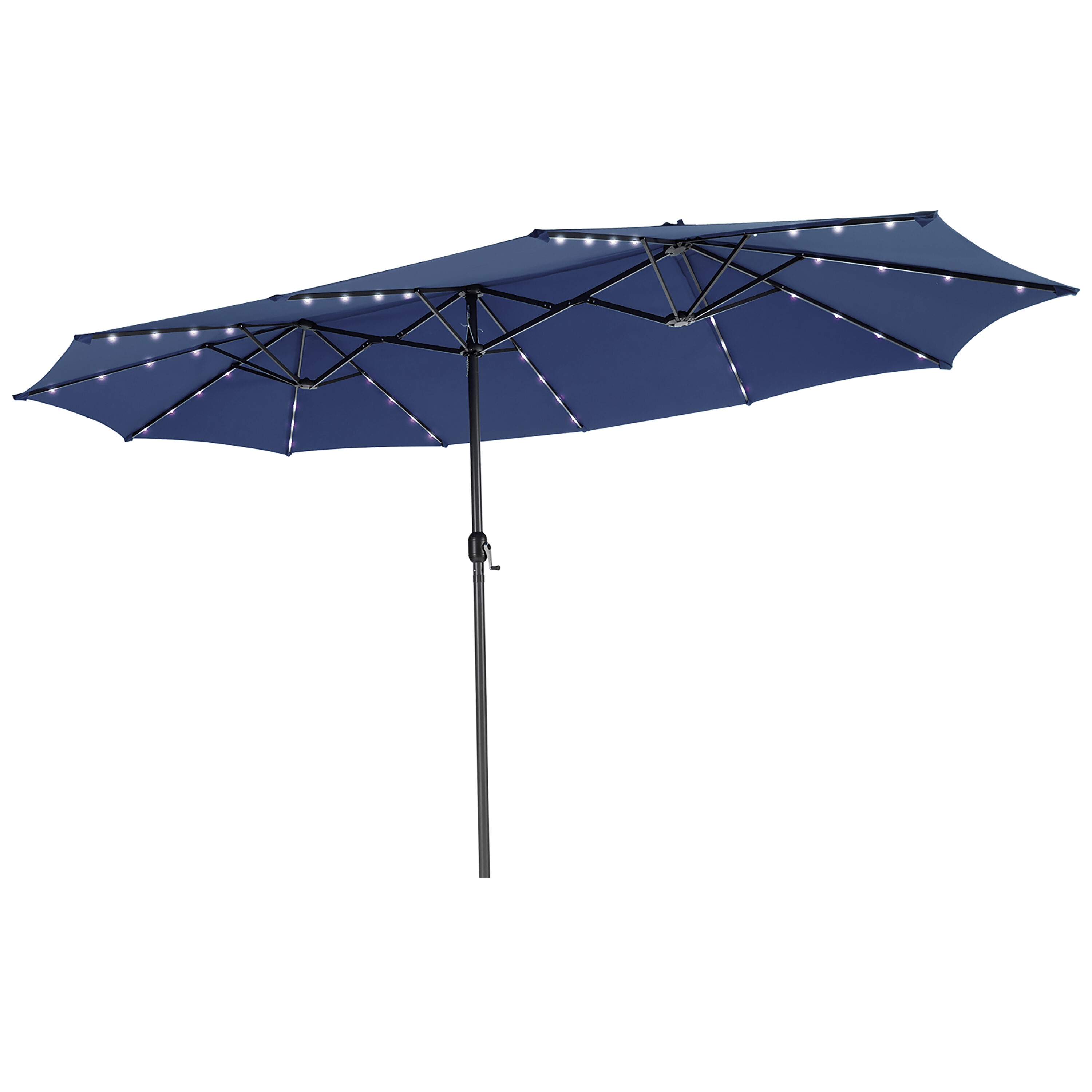 Costway NP10246NY 9.2-ft Steel Navy Garden Patio Umbrella with Lights