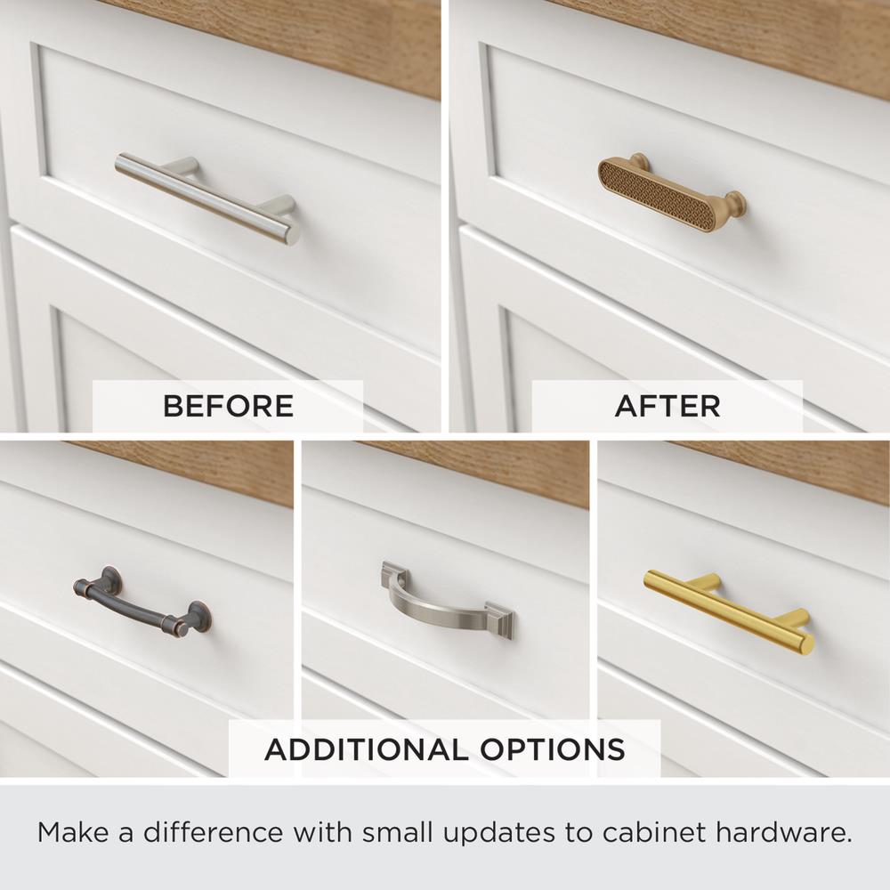 Brainerd Squared Modern 3-in Center to Center Brushed Brass Novelty Handle  Cabinet Door Pull Lowes.c