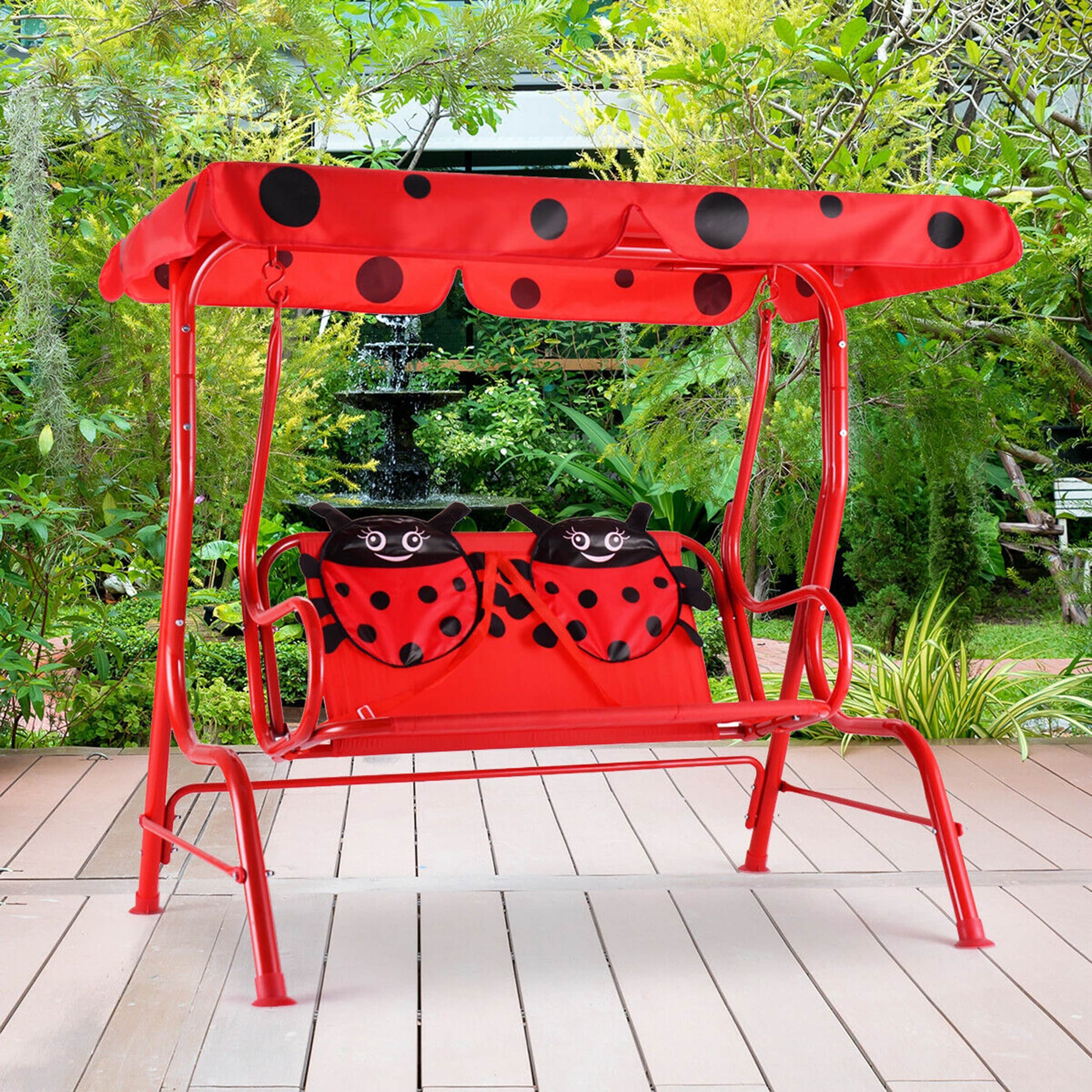 Mondawe 037-HY 2 -person Blue Steel Outdoor Glider