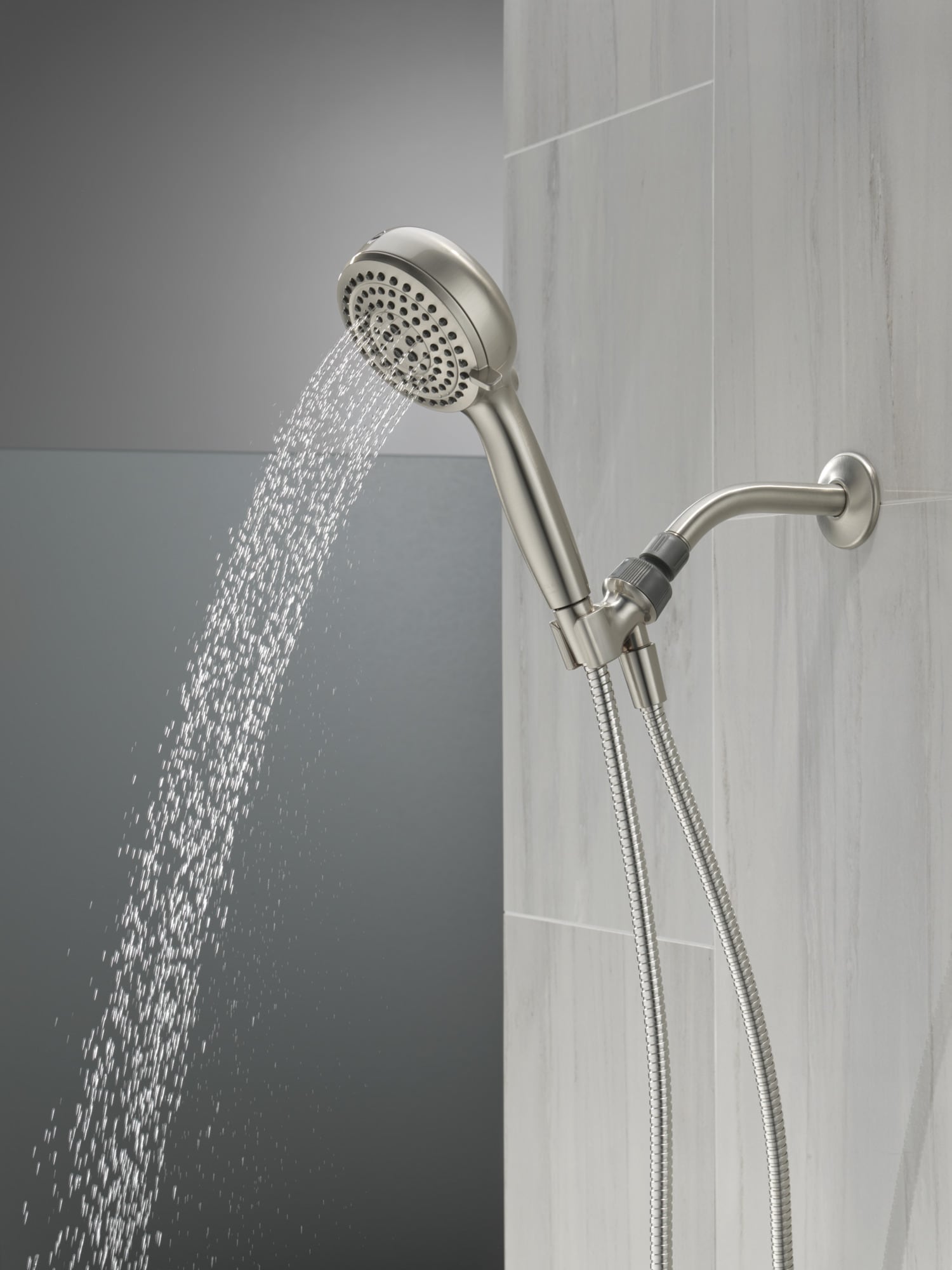 Delta ProClean Spotshield Brushed Nickel Round Handheld Shower Head 1. ...