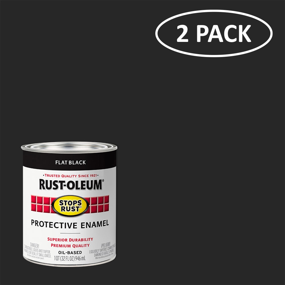 Rust-Oleum 353586SOS Stops Rust Flat Black Interior/Exterior Oil-based Industrial Enamel Paint ( 1-quart )