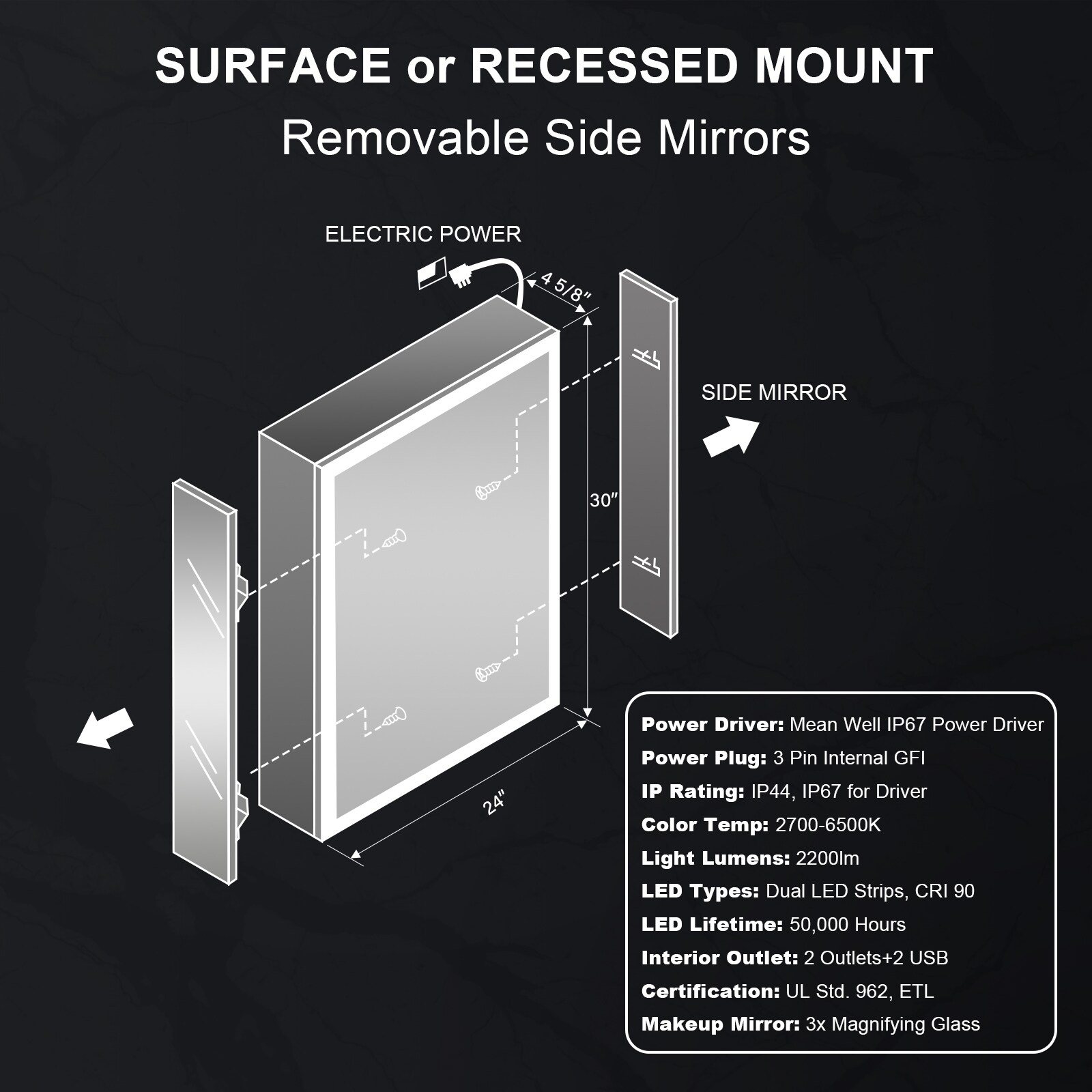 Forclover TAK-LM01F27230 Bathroom-Medicine-Cabinets - View #14