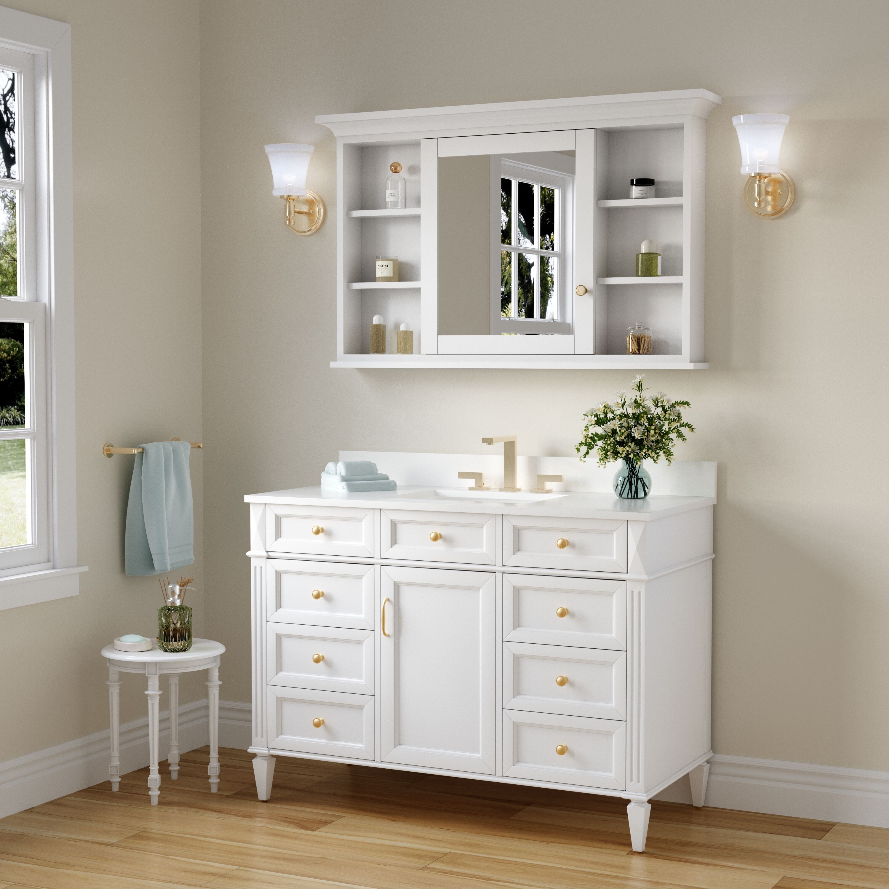 WELLFOR UCS-B4030MC-WT Bathroom-Wall-Cabinets - View #7