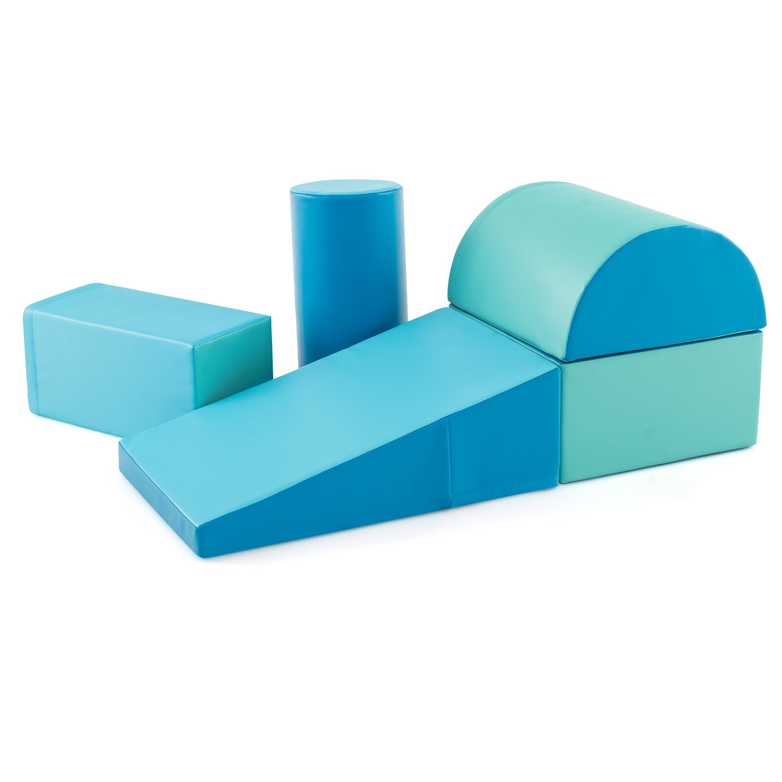 SUGIFT 5-Piece Kids Climb and Crawl Activity Playset Soft Foam Blocks ASTM CPSIA Certified - Navy