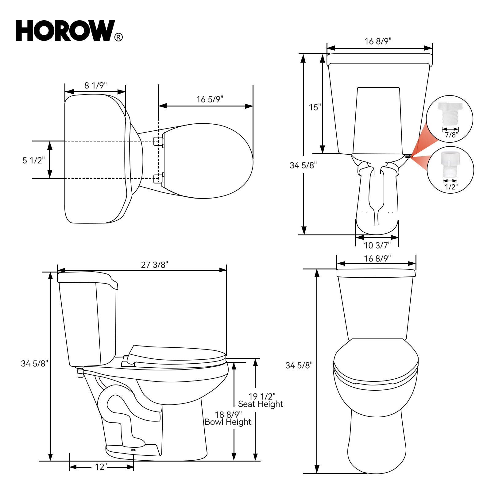 HOROW HR-R19D toilets - View #9