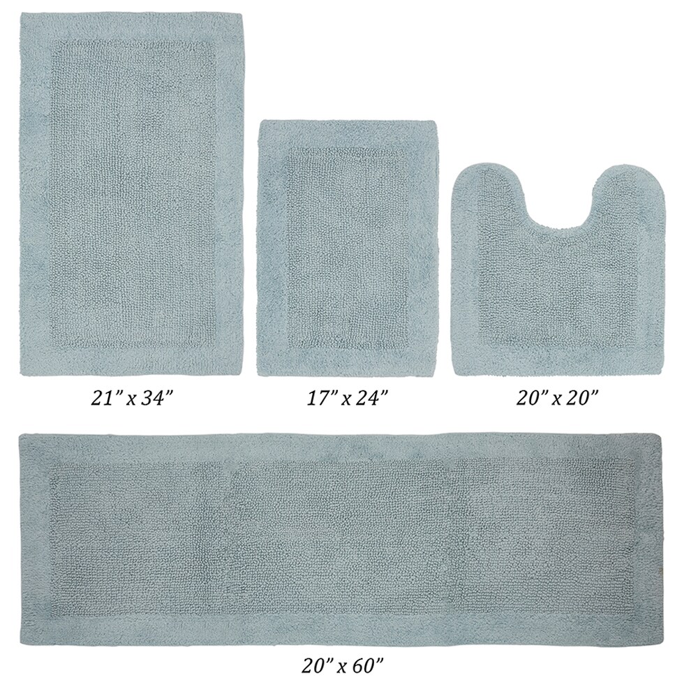 Better Trends 60-in x 20-in Blue Cotton Bath Rug in the Bathroom Rugs & Mats  department at