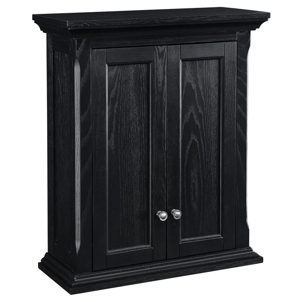 Allen Roth Roveland 24 In X 28 In X 10 In Black Bathroom Wall Cabinet