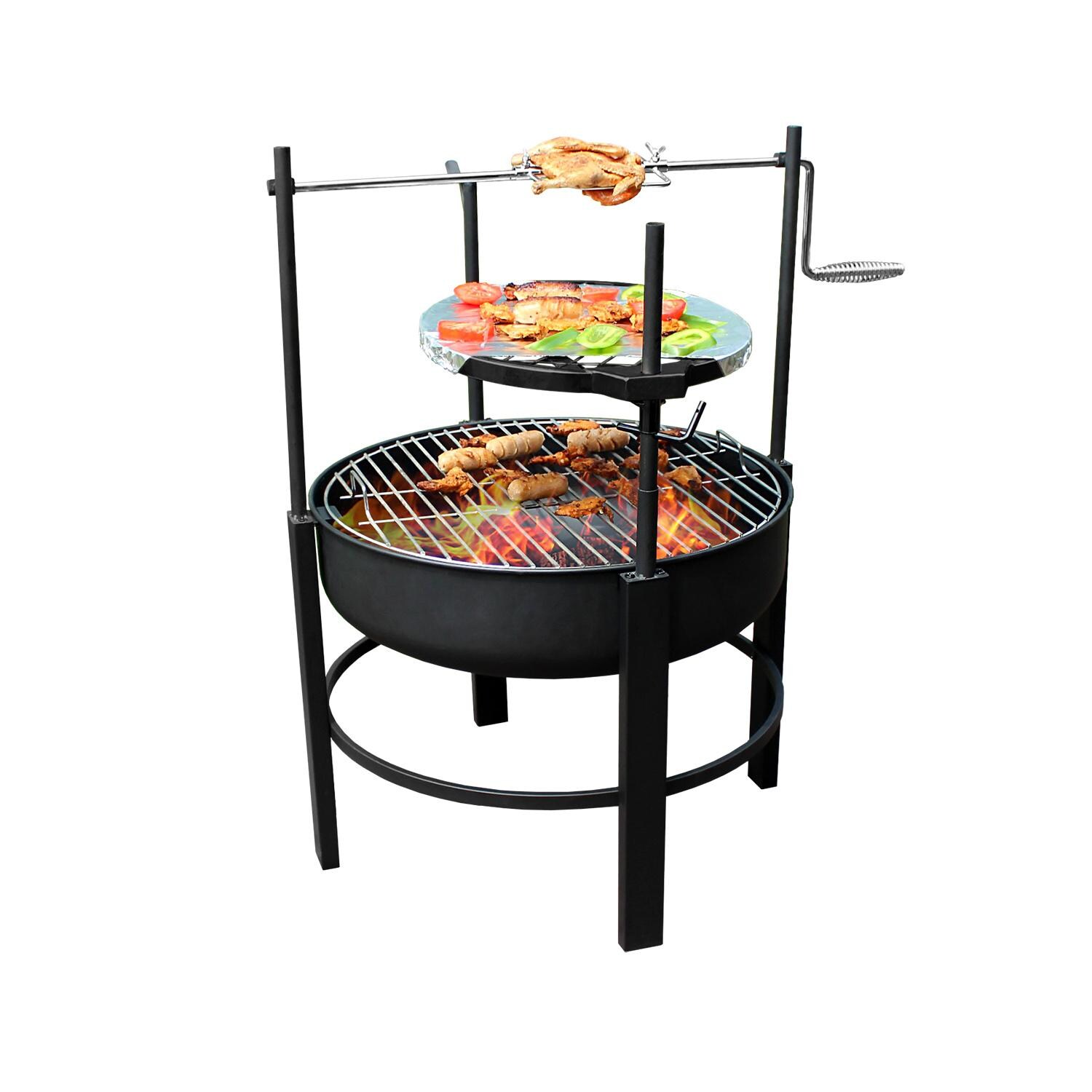 Outdoor Round Wood Burning Grill Fire Pit Grills at Lowes