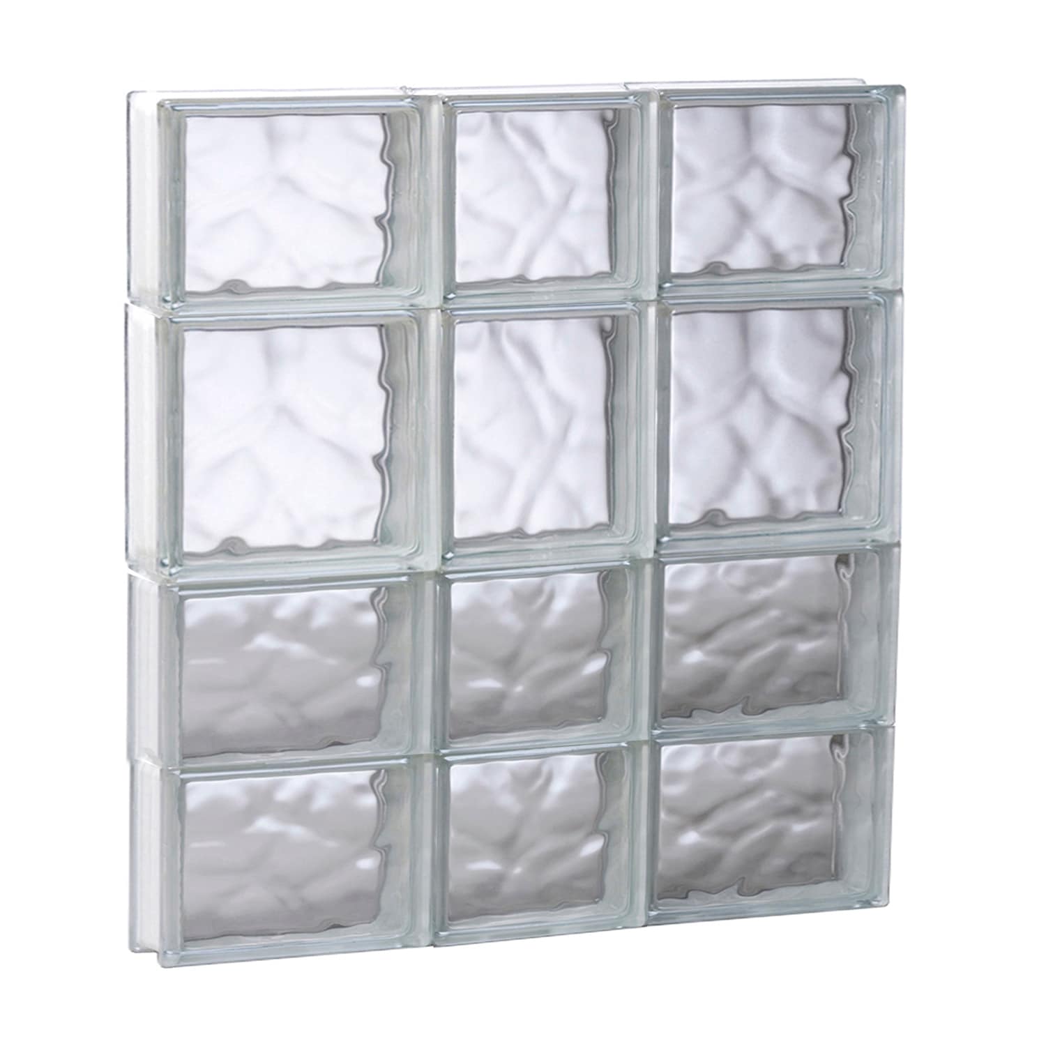 REDI2SET Wavy Glass 21.25-in X 25-in Frameless Replacement Glass Block ...