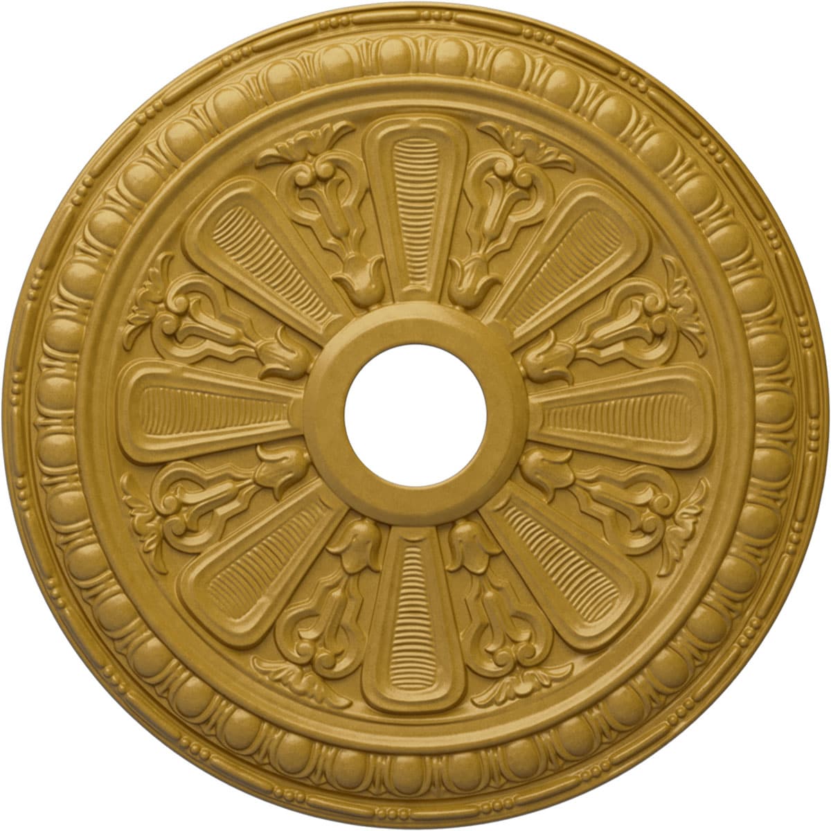 Ekena Millwork CM23BIIGS Bristol 23.5-in W x 23.5-in L Painted Iridescent Gold Polyurethane Whole Ceiling Medallion