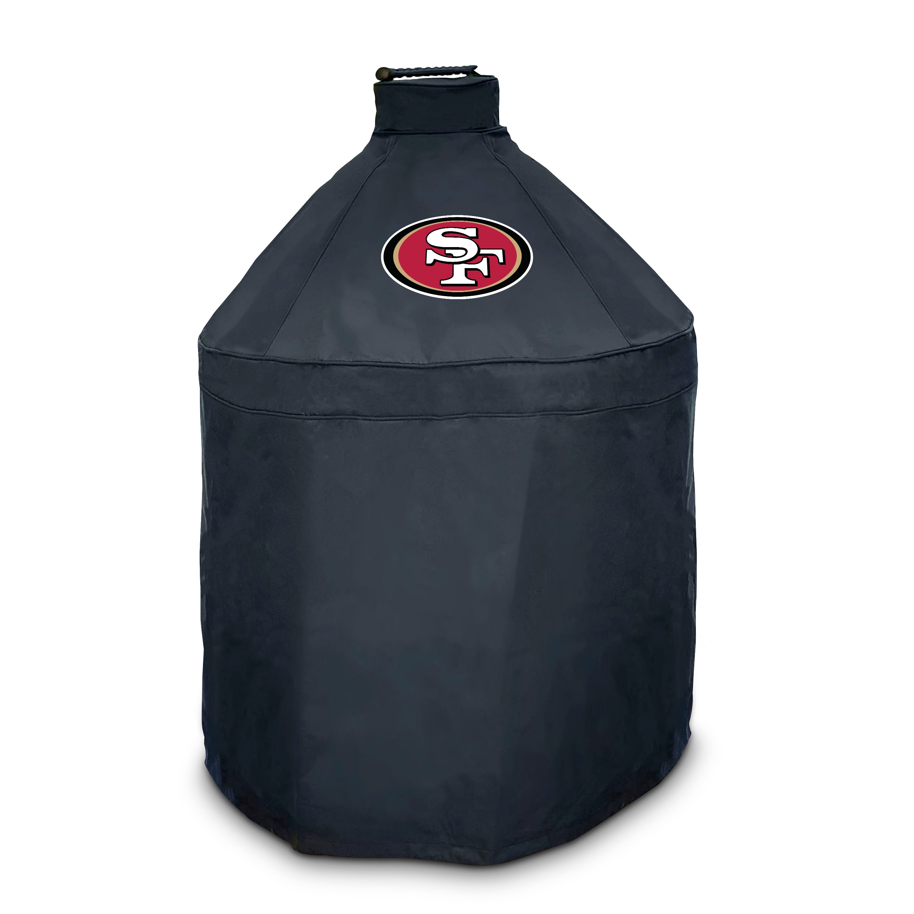 FANMATS 42767 San Francisco 49ers NFL Kamado Grill Cover 27-Inches W x 40-Inches H Black Kamado grill Cover