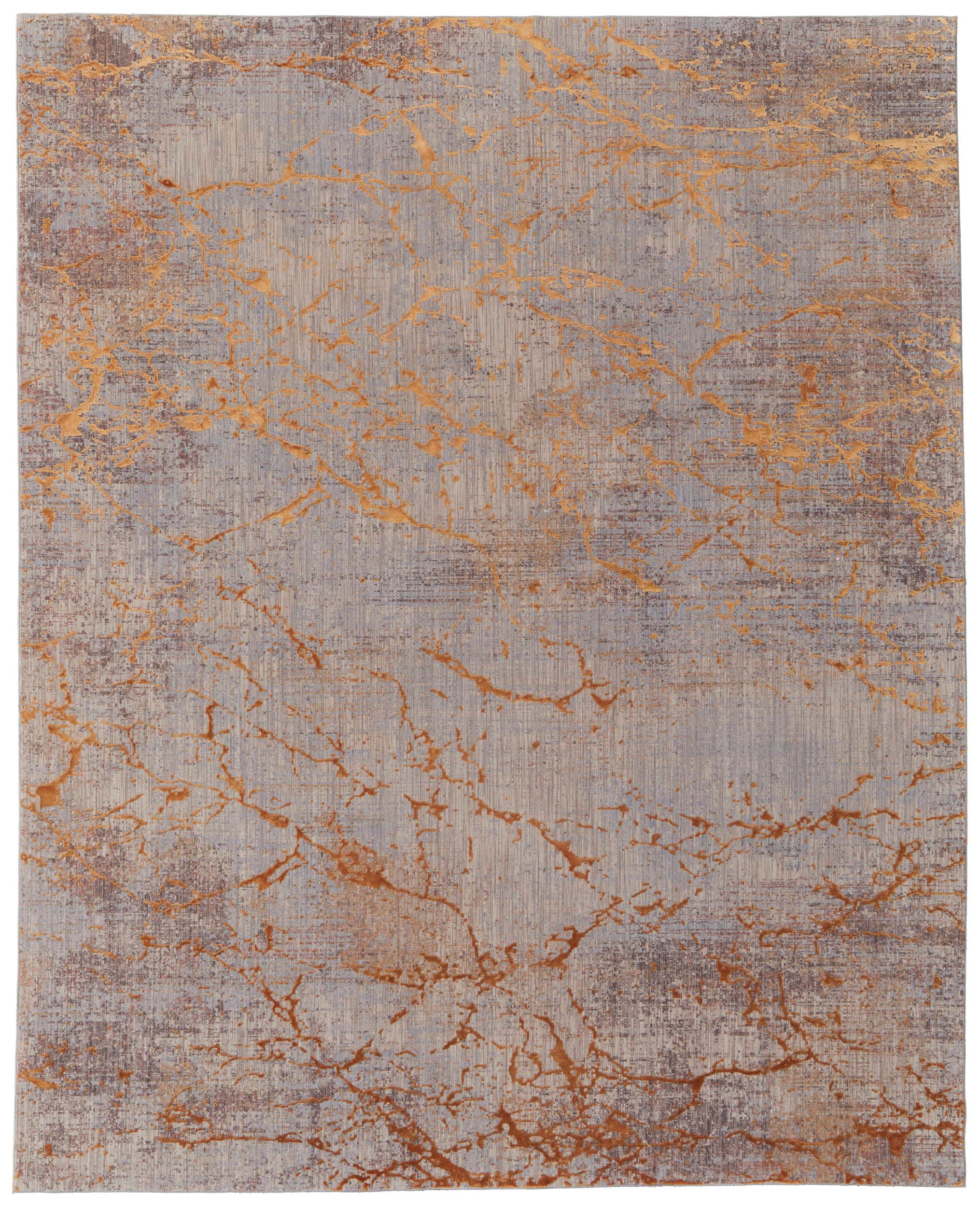 Room Envy PRYR39NECOPMLTF10 8 x 10 (ft) Loomed Polyester Gold/Brown/Gray Rectangular Indoor Abstract Area rug
