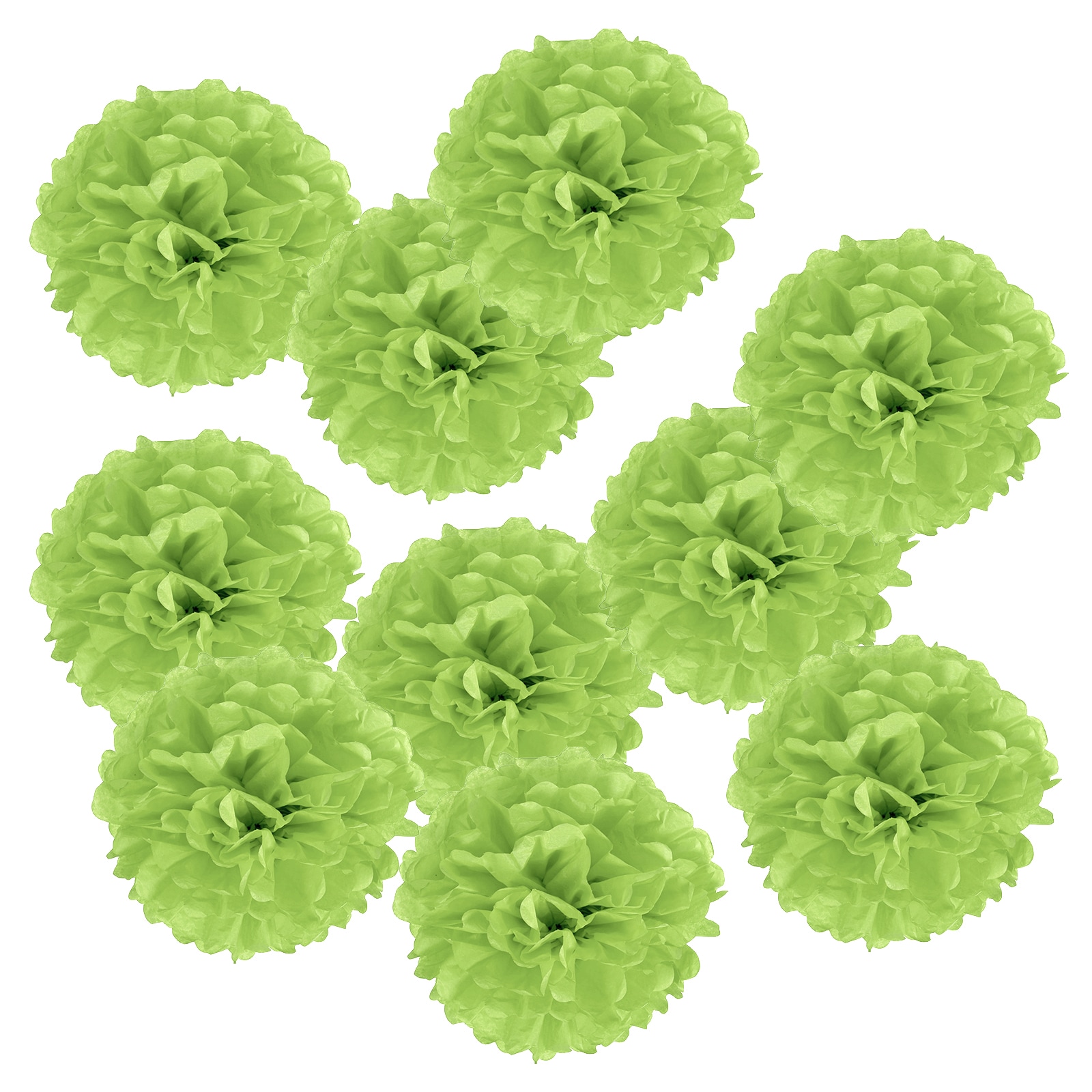 PATIKIL 4inch Tissue Pom Poms Flowers 10pcs Paper Flower Ball for Wedding Bridal Shower Birthday Bachelorette Party Backdrop Decoration Lime Green