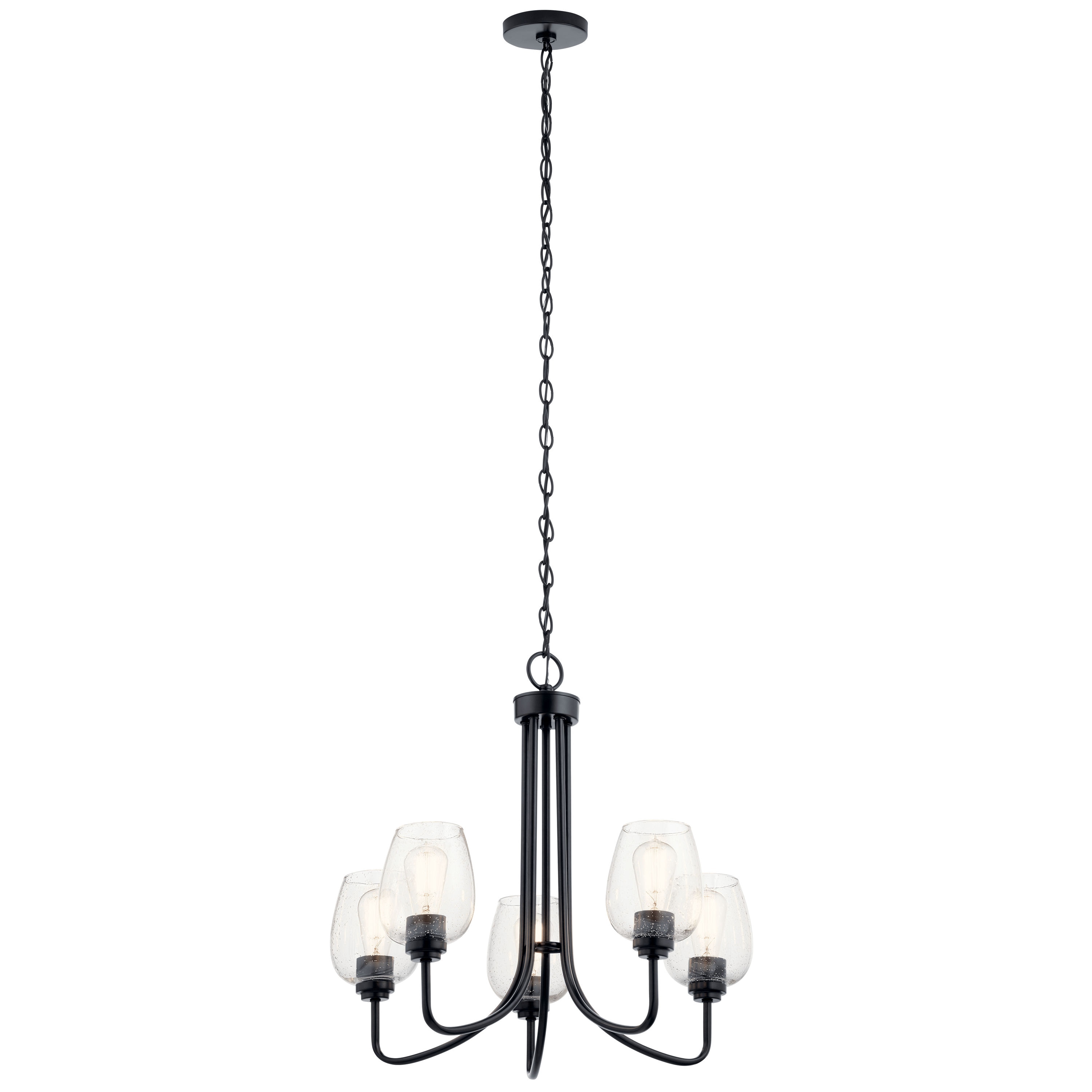Kichler 44377BKCS Valserrano 5 -Light Black Traditional For Use in Bedrooms, Dining Rooms, Foyers, Kitchens, Living Rooms Chandelier