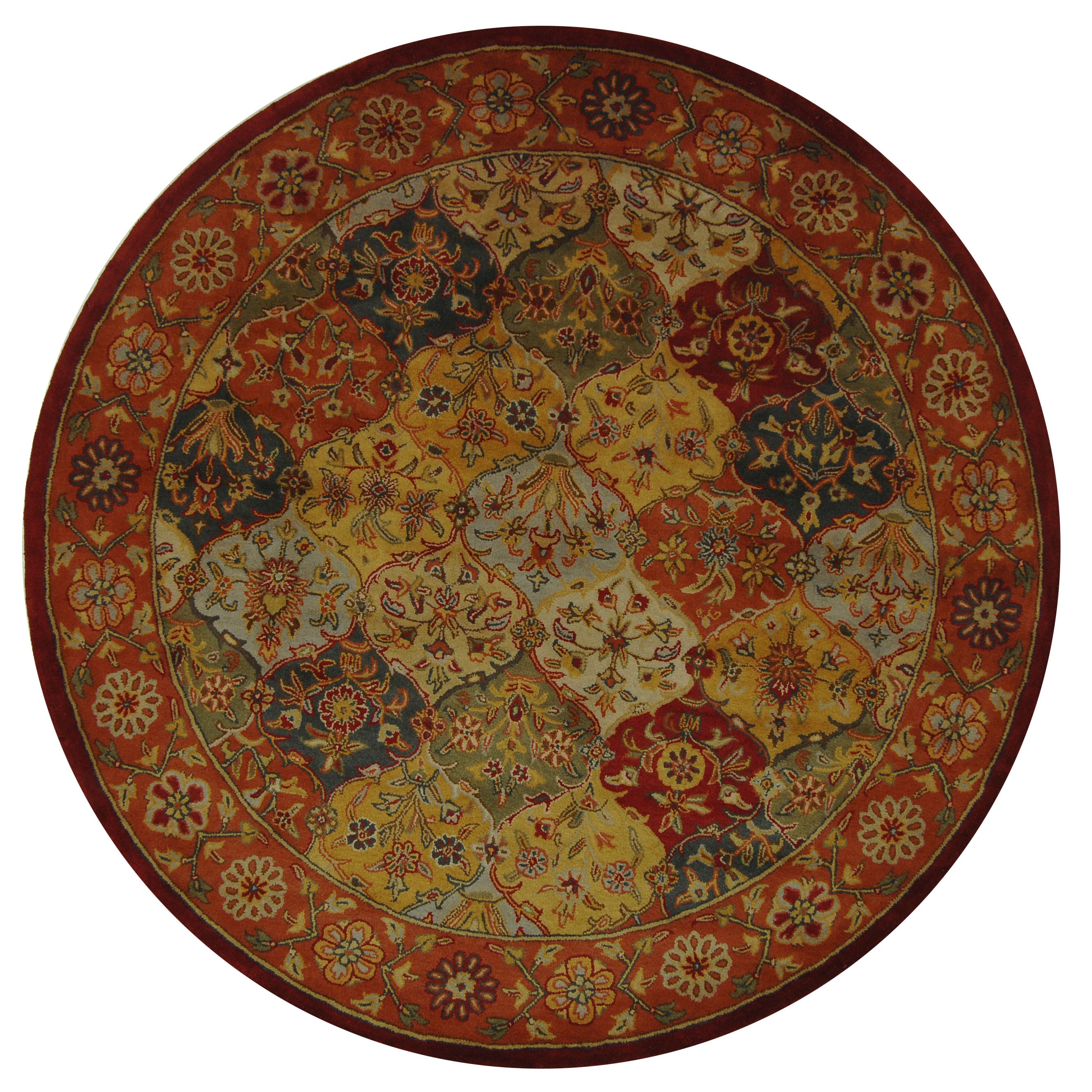 Heritage Tufted 510B Multi/Red 8in x 8in Rug