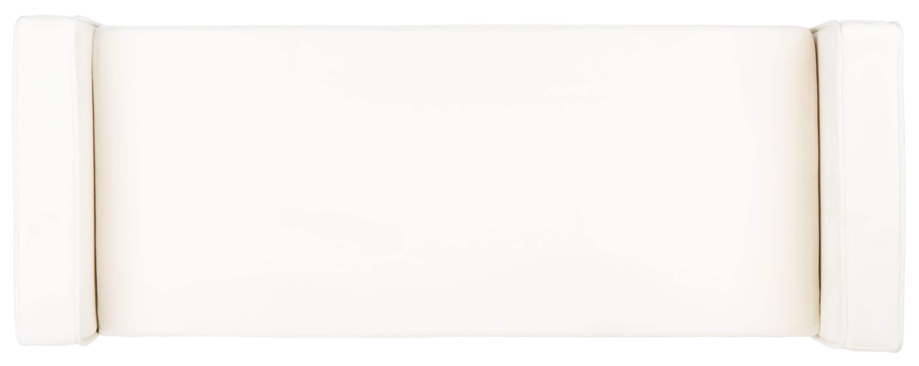 Henri Mid-Century Cream Velvet and Walnut Cushioned Bench