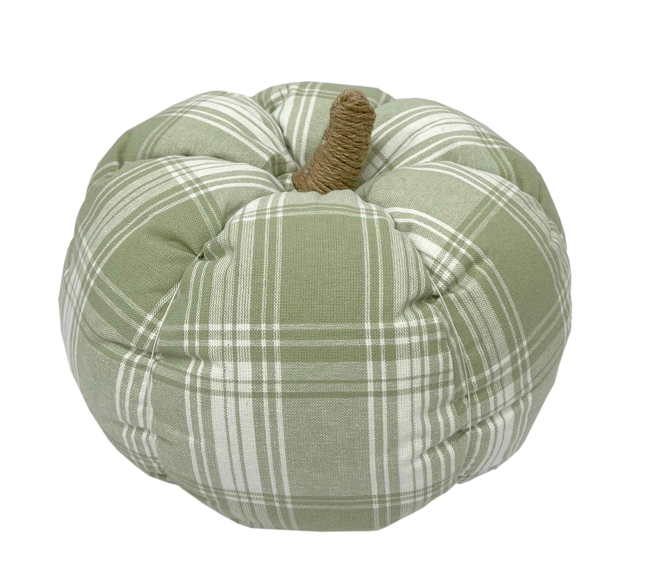 Wheat Plaid Pumpkin Pillow 18x18