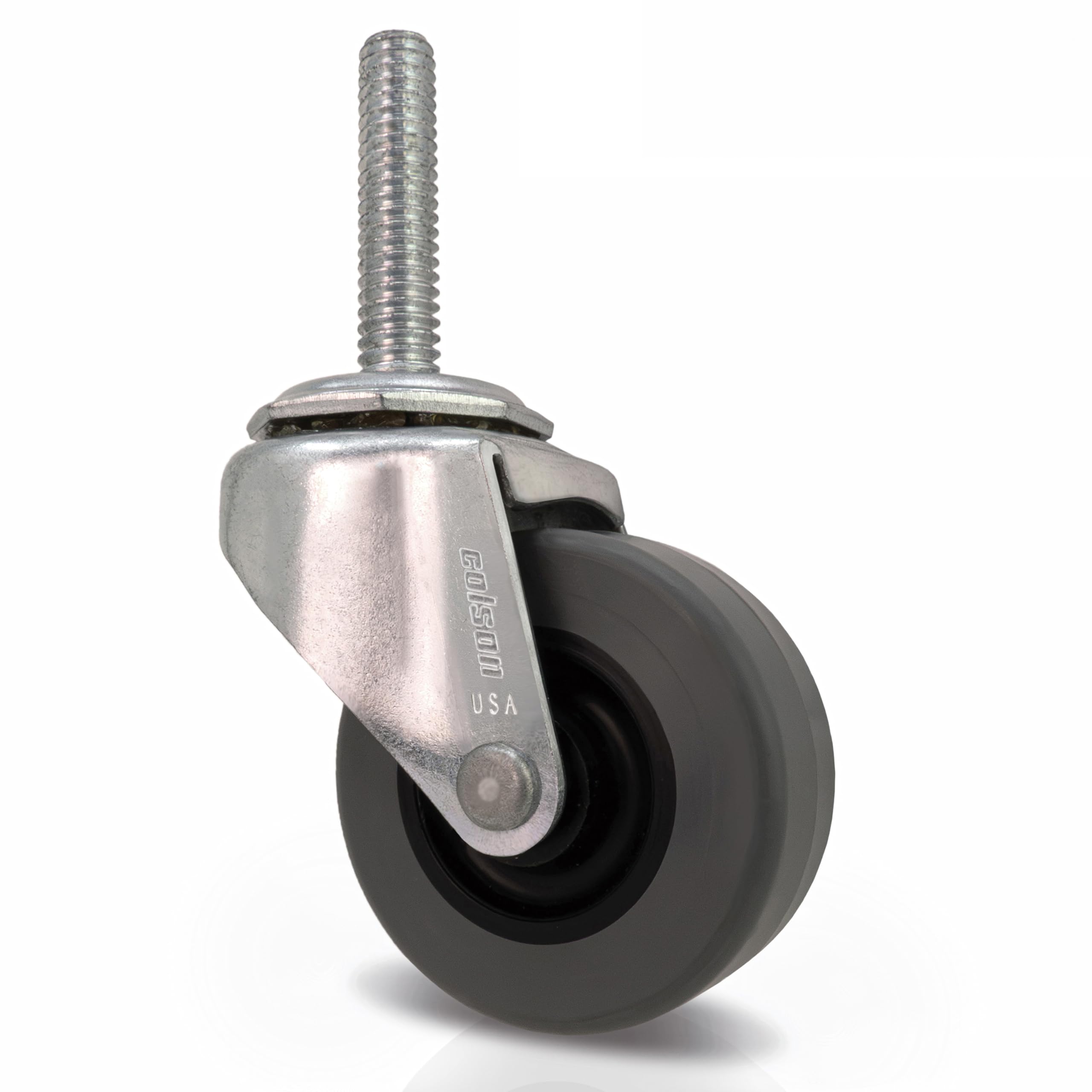 Colson  2 in. Gray Thermoplastic Rubber and Steel Swivel Caster 80 lb. Load Capacity Made in the USA