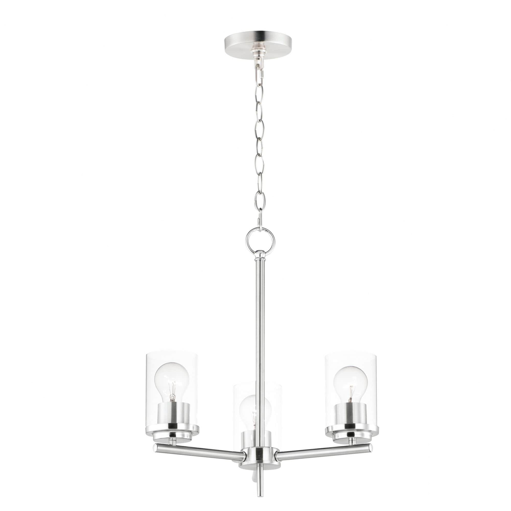 Maxim Lighting A-MX-10203CLSN Corona 3-Light Modern / Transitional Satin Nickel Incandescent Chandelier