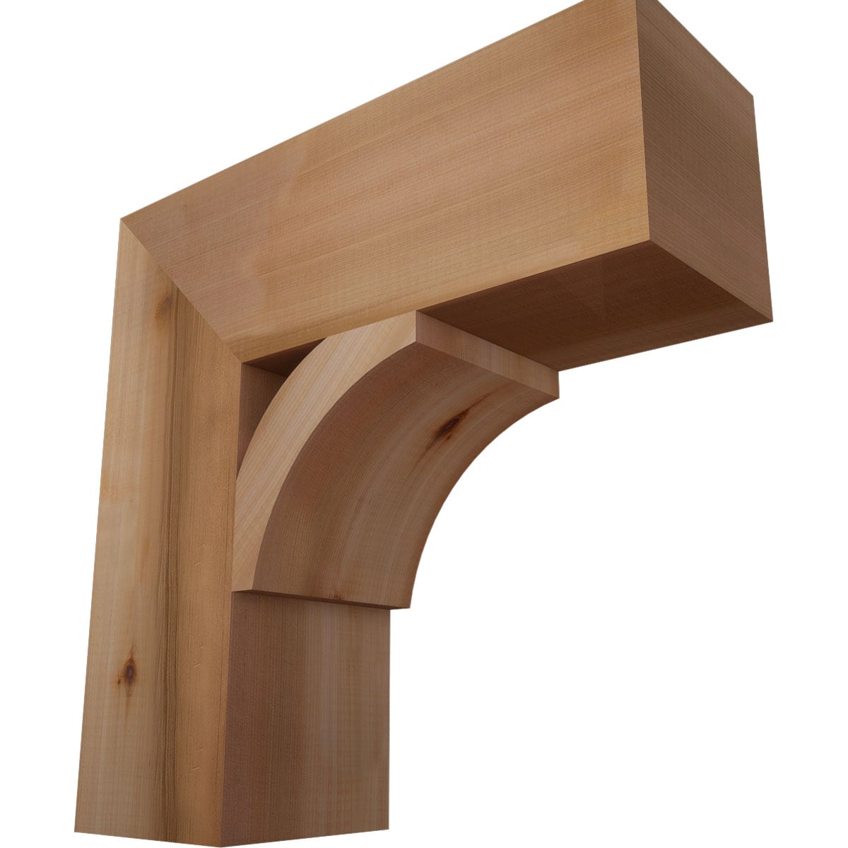 Ekena Millwork BKT06X18X18THR05SWR Thorton block smooth 5-1/2-in x 18-in x 18-in Western red cedar Brown Wood Standard bracket
