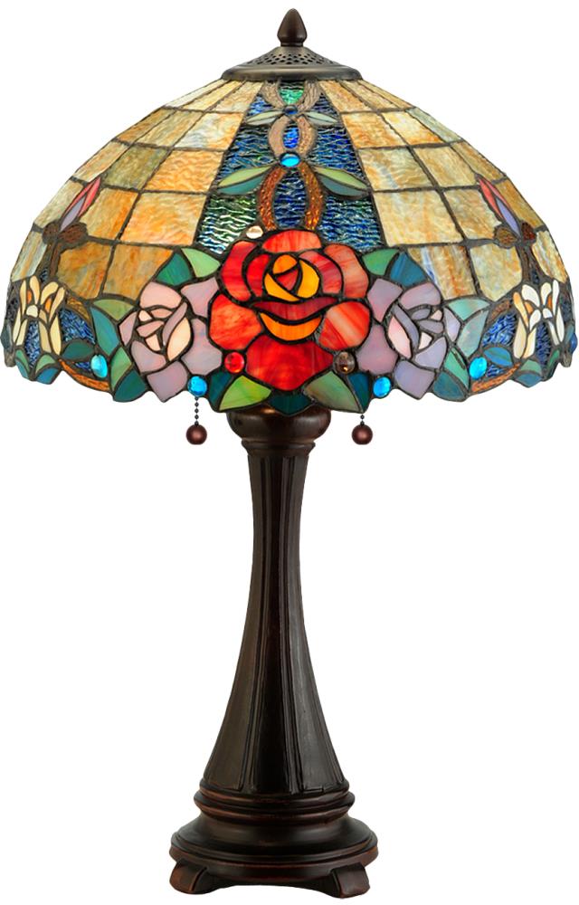 tiffany style rose table lamp