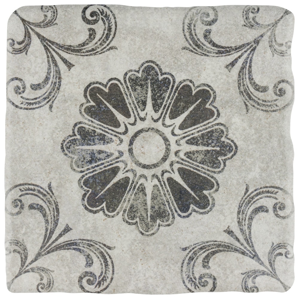 Affinity Tile S1FEB8CCD3 Sample - Costa Cendra Decor Fleur 8-in x 8-in Matte Ceramic Patterned Floor and Wall Tile